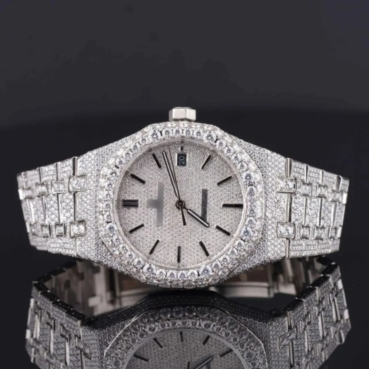 Awesome Automatic Moissanite Watch For Men Sapphire Crystal Glass (view 2 of 6)