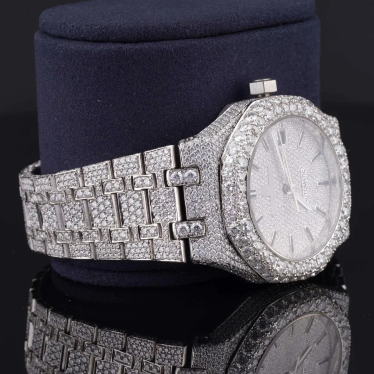 Awesome Automatic Moissanite Watch For Men Sapphire Crystal Glass (view 4 of 6)
