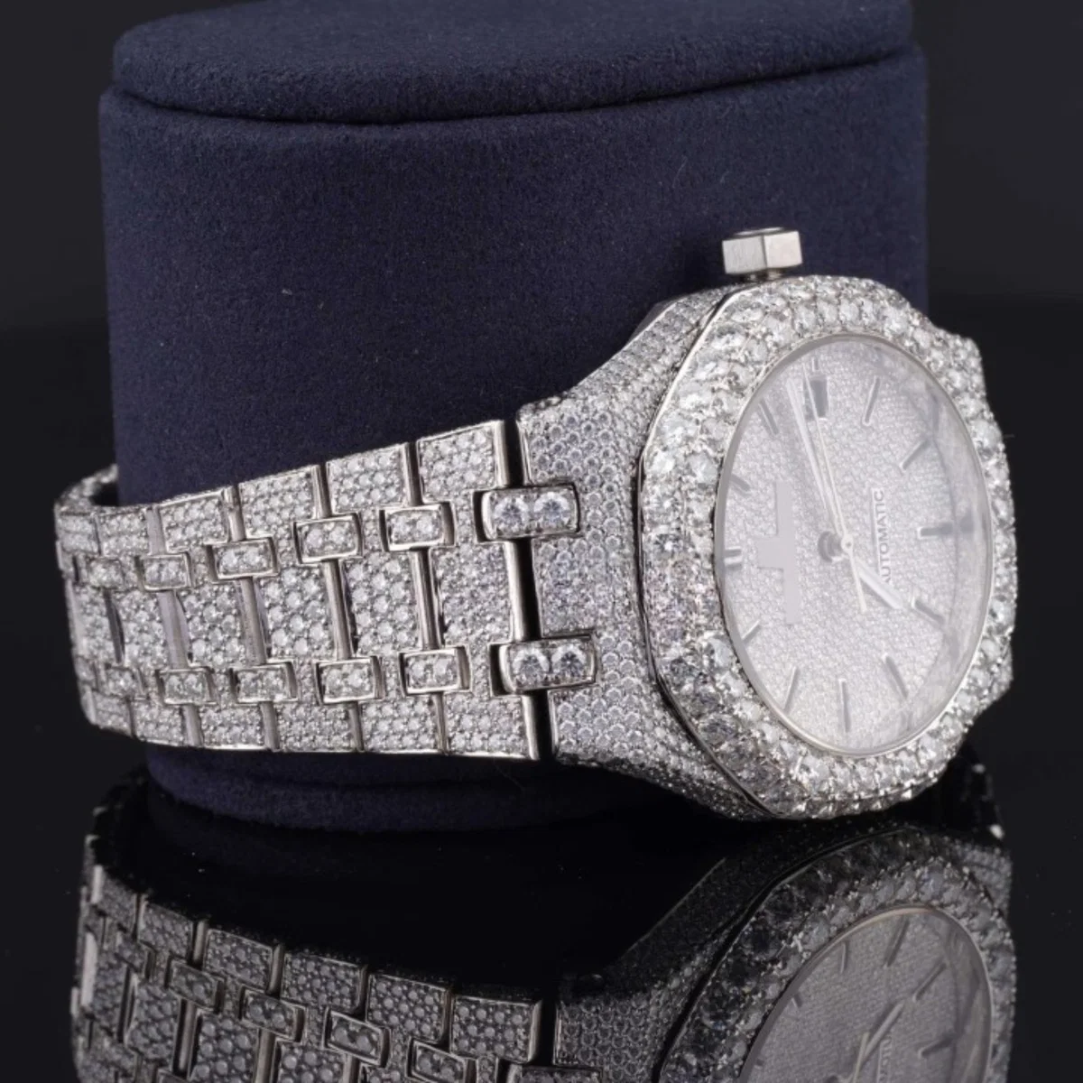 Awesome Automatic Moissanite Watch For Men Sapphire Crystal Glass (view 2 of 4)