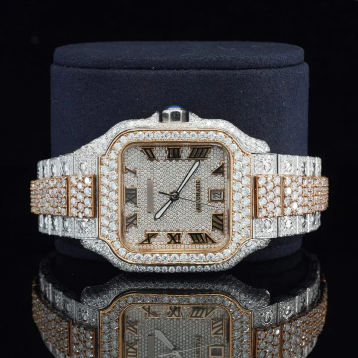 Awesome Iced Out Moissanite Watch For Men Sapphire Crystal Glass (view 2 of 7)