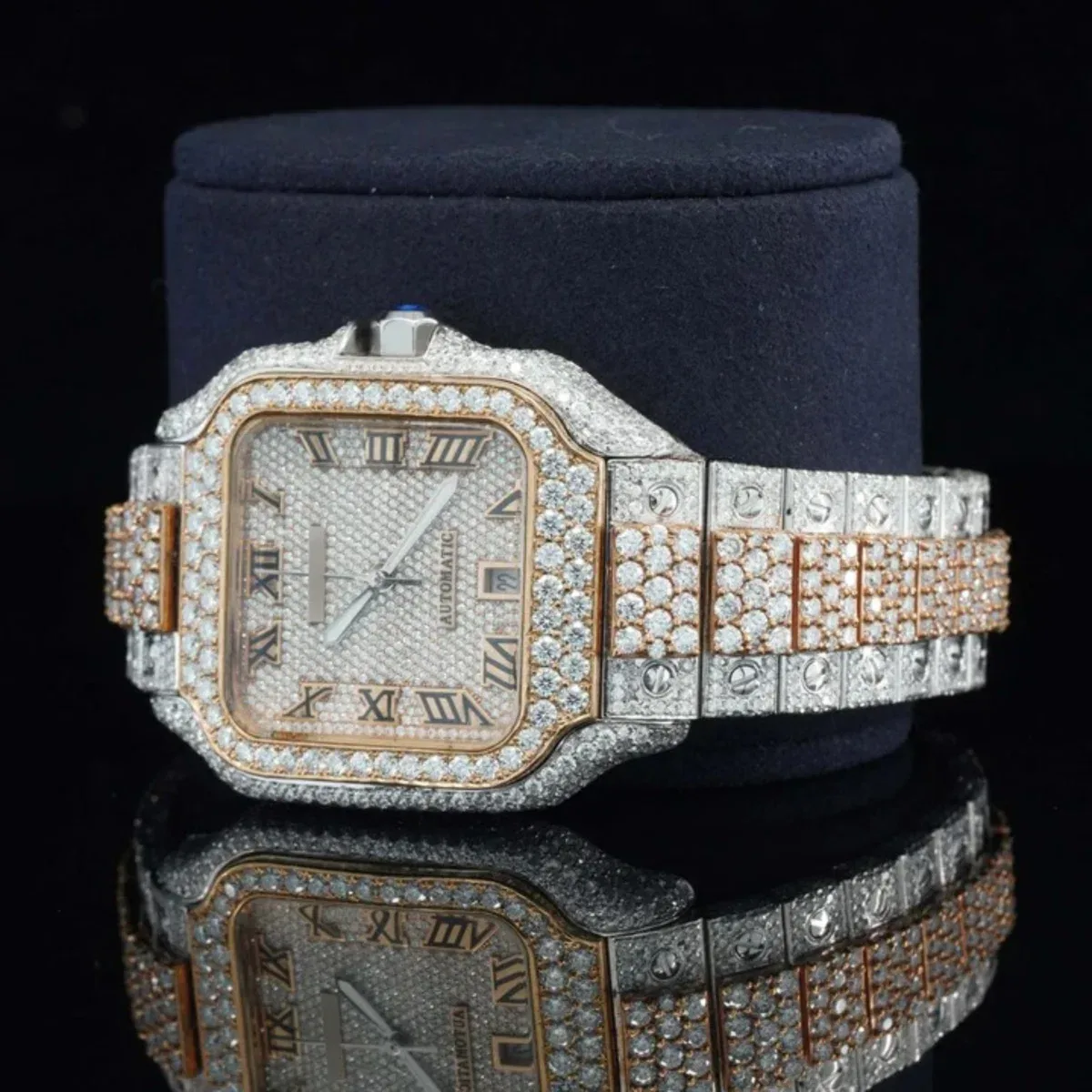 Awesome Iced Out Moissanite Watch For Men Sapphire Crystal Glass (view 6 of 7)