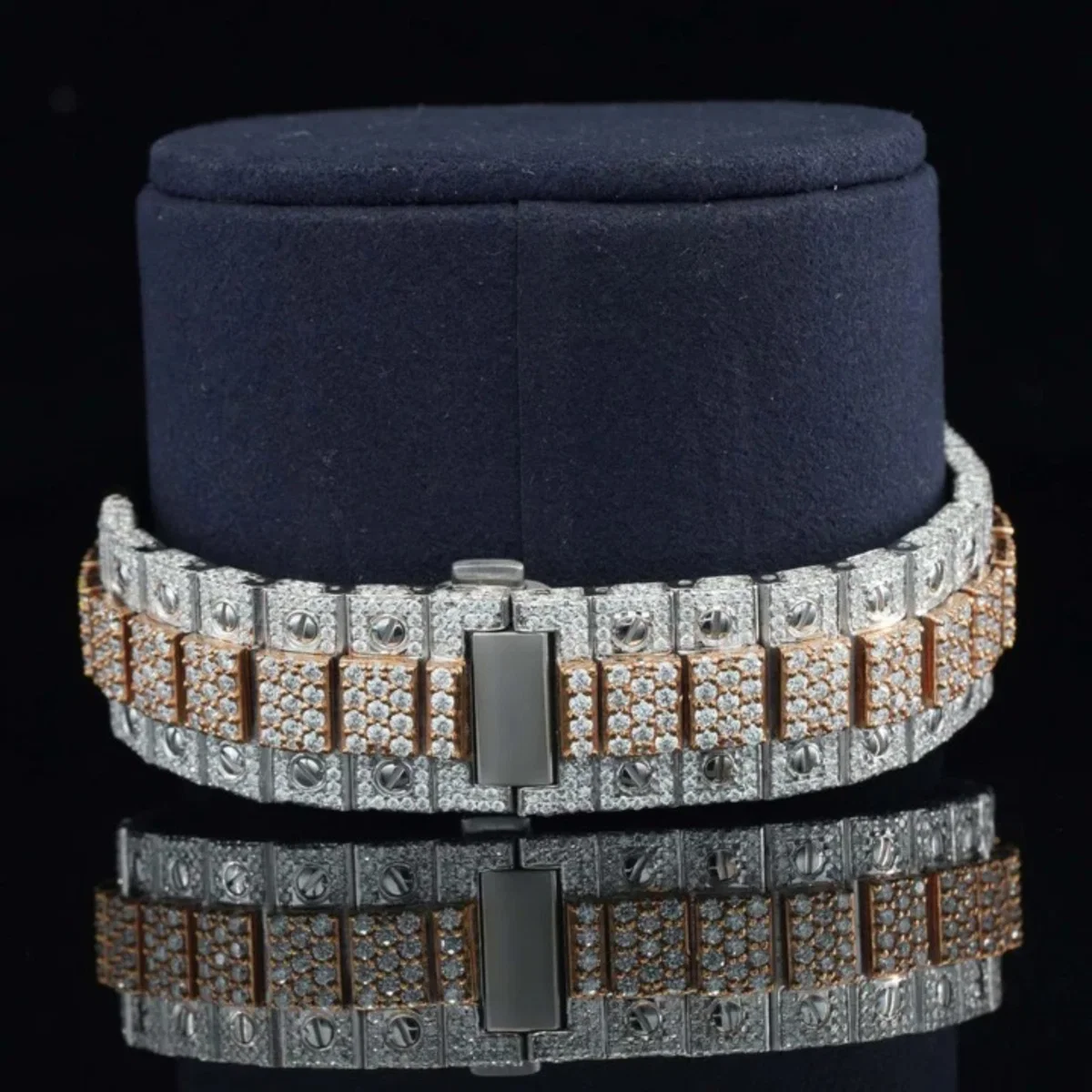 Awesome Iced Out Moissanite Watch For Men Sapphire Crystal Glass (view 7 of 7)