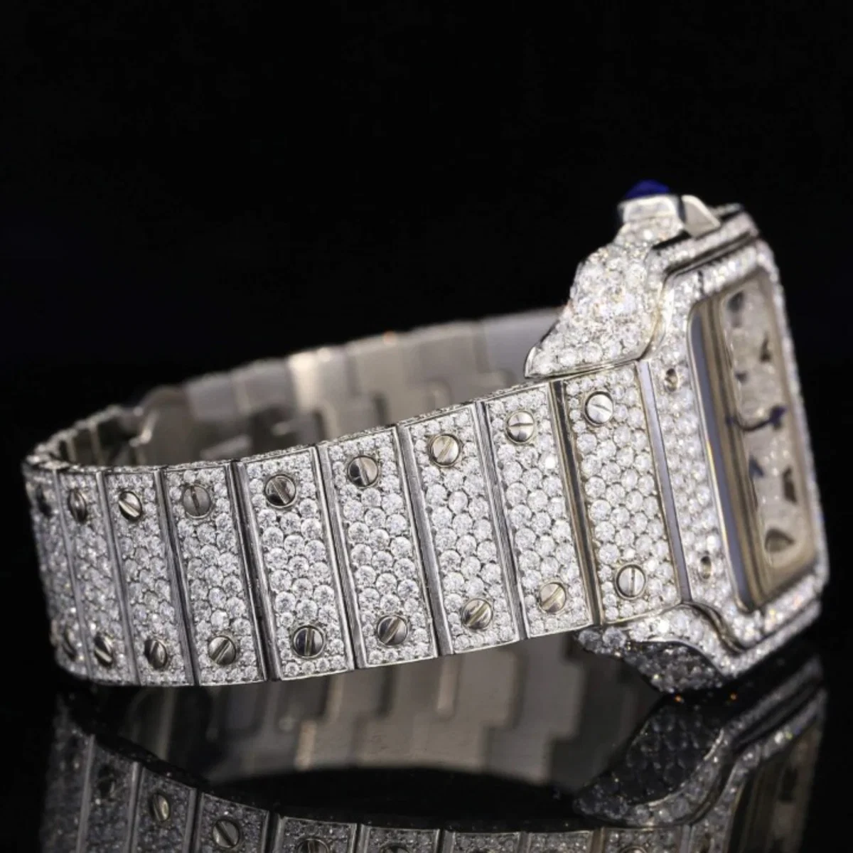Awesome White Gold Color Moissanite watch Iced Out Watch For Men (view 2 of 4)