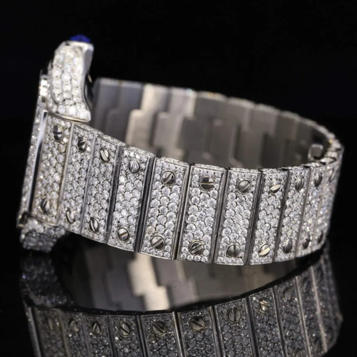 Awesome White Gold Color Moissanite watch Iced Out Watch For Men (view 3 of 4)