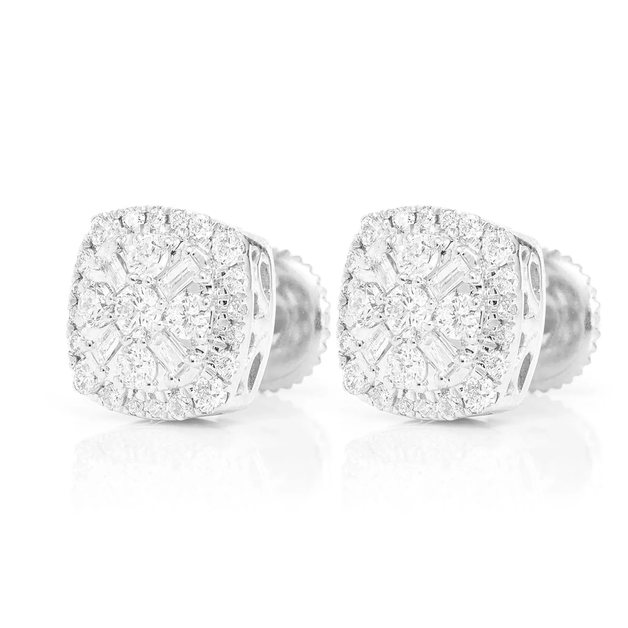 Baguette Flower Diamond Studs - earrings in yellow gold (view 5 of 9)