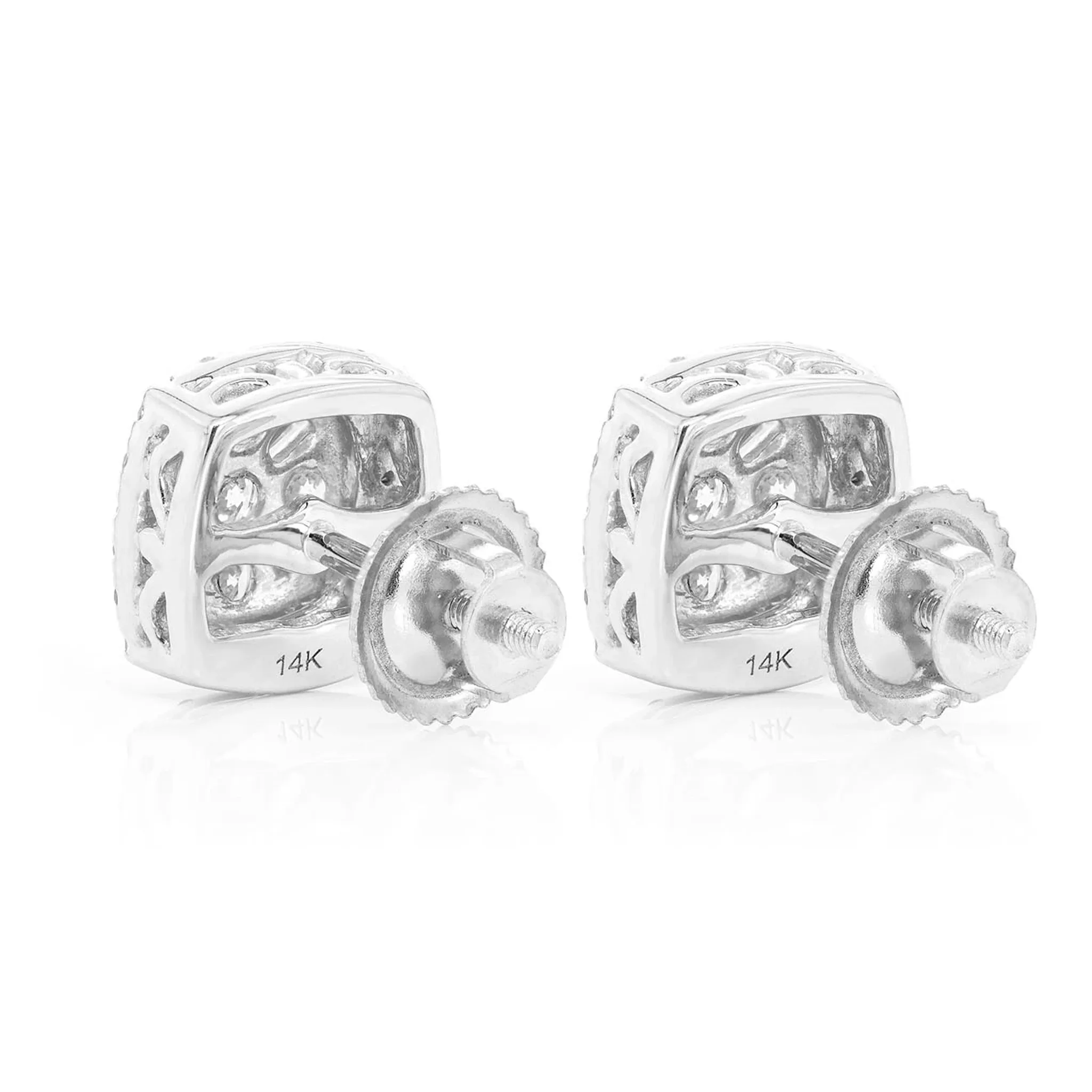 Baguette Flower Diamond Studs - earrings in yellow gold (view 6 of 9)