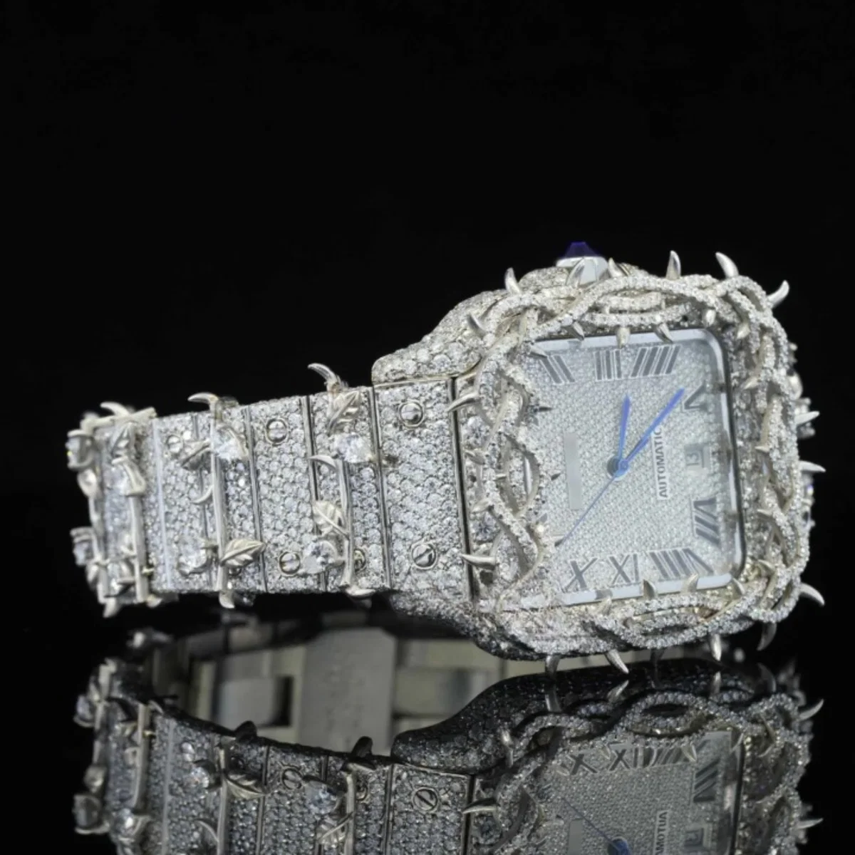 Beautiful Automatic Tree Branch Moissanite Watch For Men (view 2 of 4)