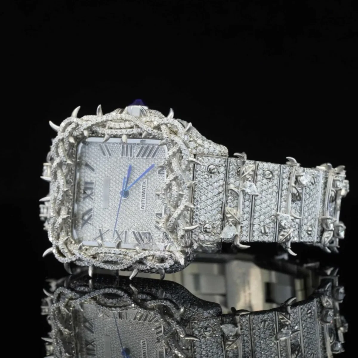 Beautiful Automatic Tree Branch Moissanite Watch For Men (view 3 of 4)