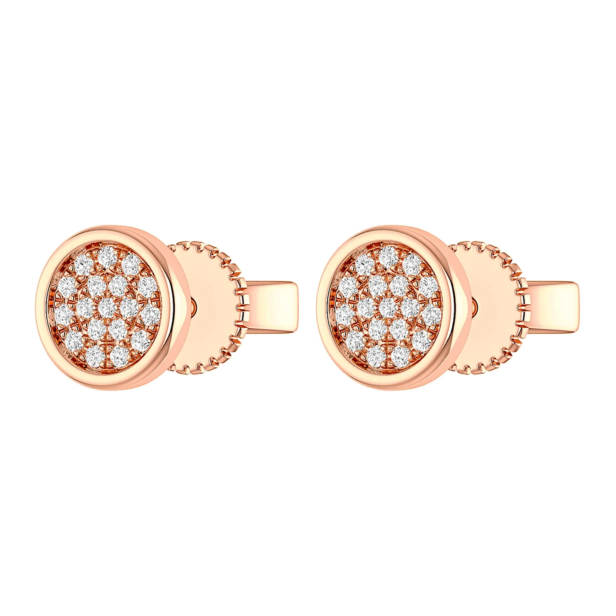 Bezel Cluster Diamond Stud Earrings - in yellow gold (view 6 of 6)