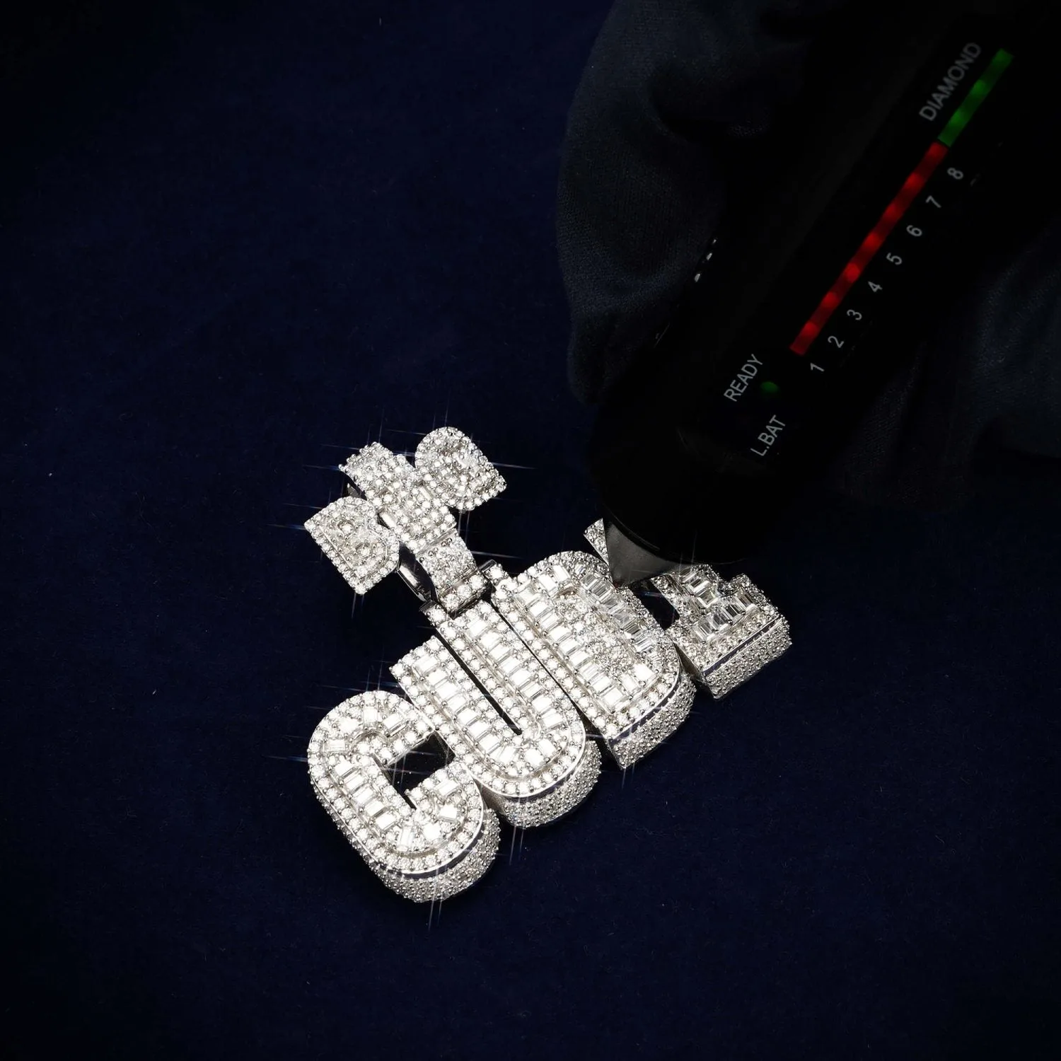 "BIG CUDI" Custom Moissanite Name Pendant 14K Gold (view 4 of 4)