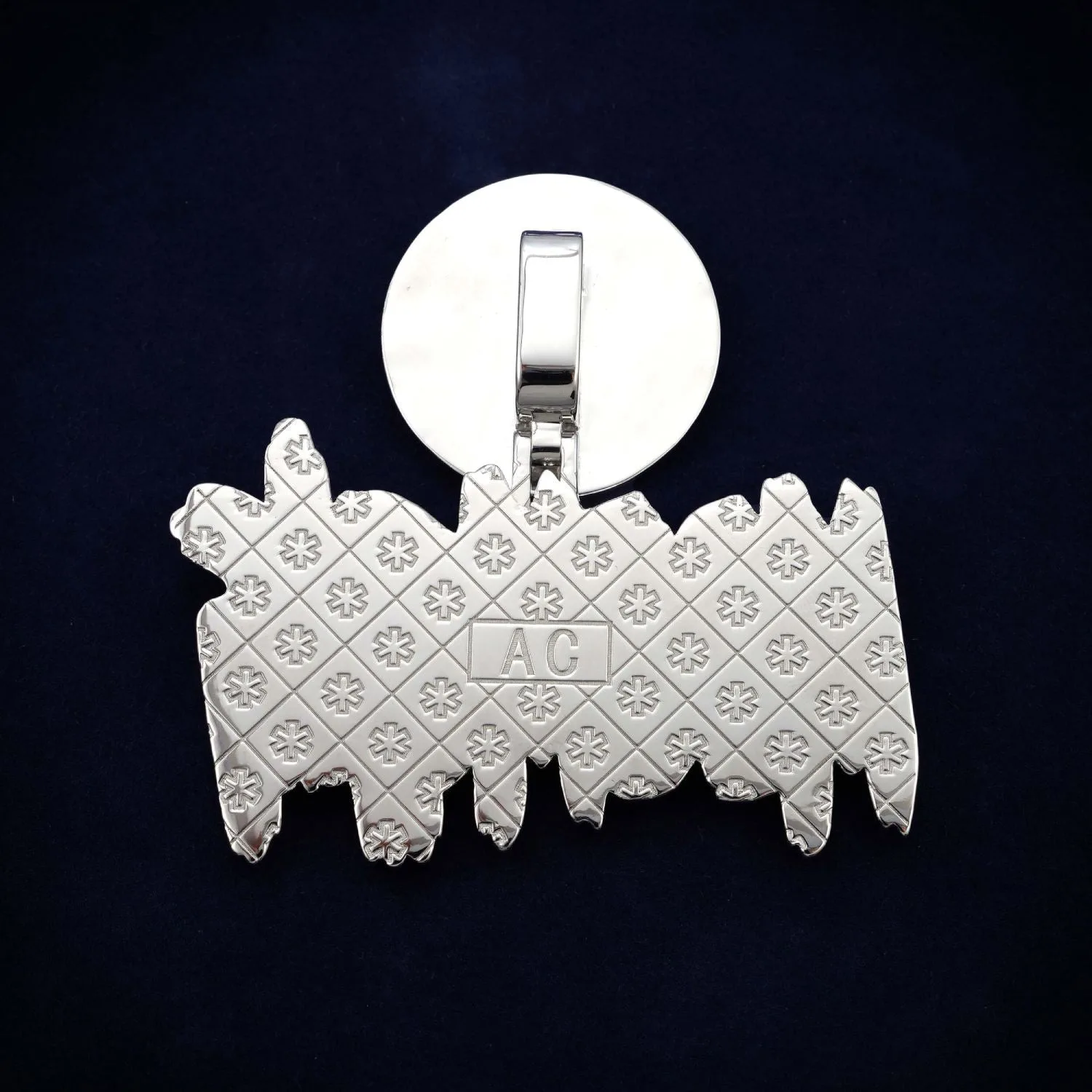 "BIG MOOMGNG" Custom Moissanite Name Pendant 14K Gold (view 2 of 3)