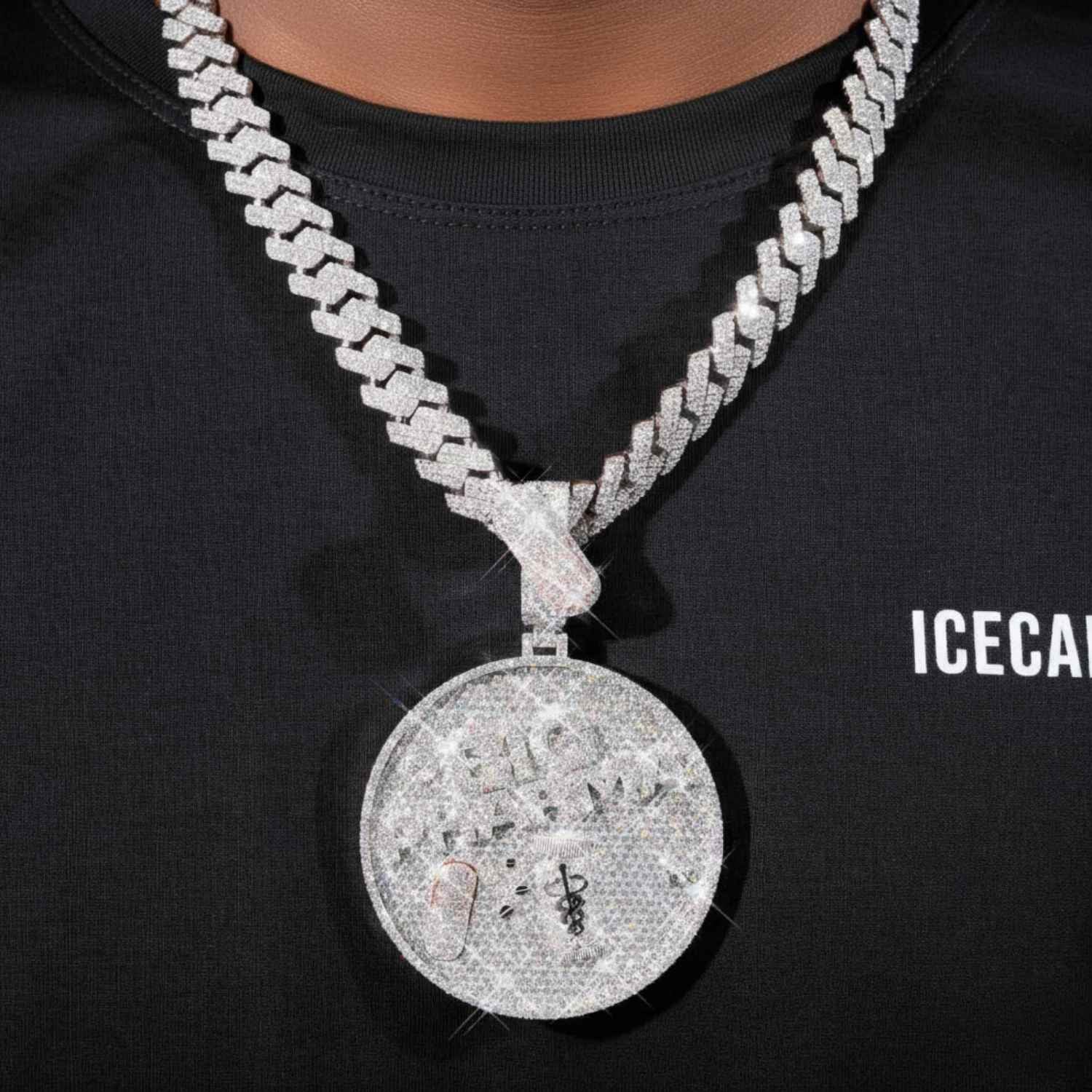 "BIG PHARMA" Custom Circle Pendant 14K Gold (view 2 of 4)