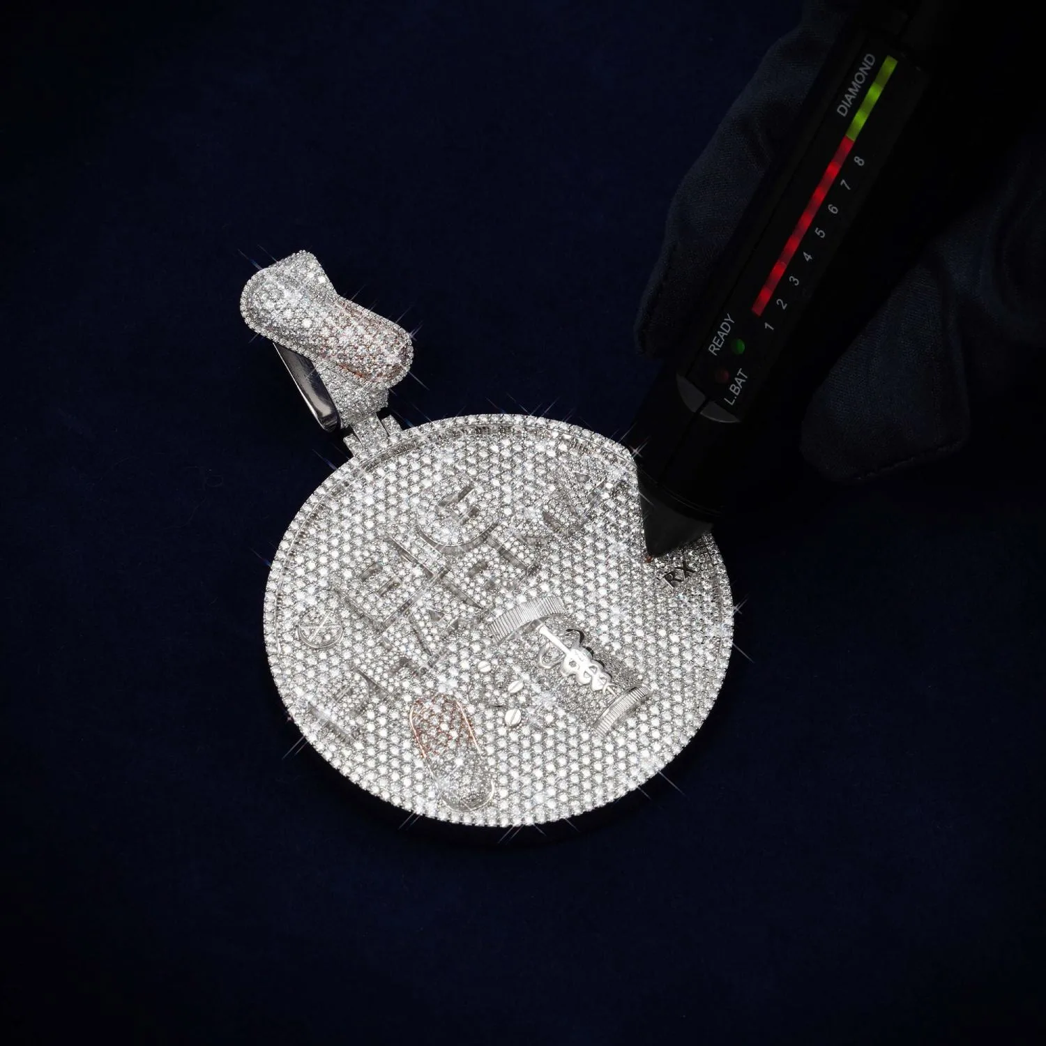 "BIG PHARMA" Custom Circle Pendant 14K Gold (view 4 of 4)