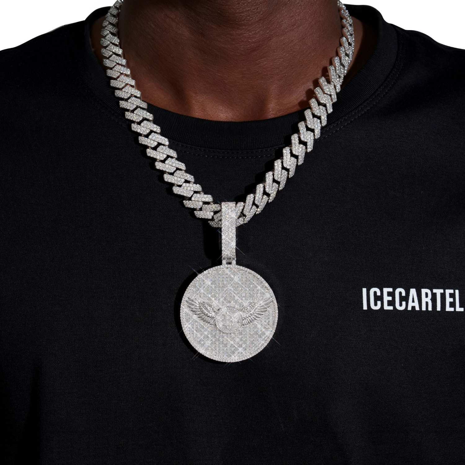 "BITCOIN EAGLE" Custom Circle Pendant 14K Gold (view 2 of 4)