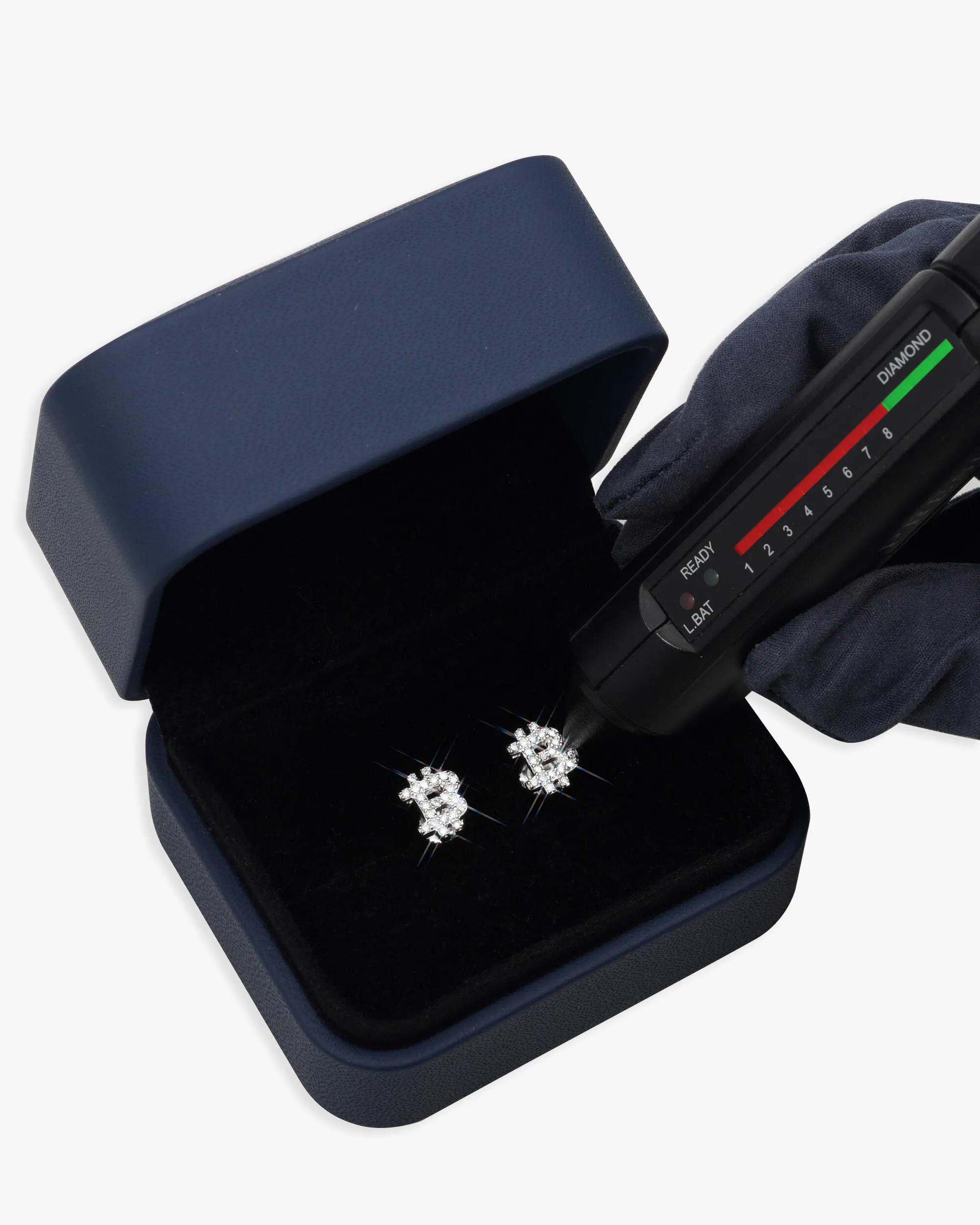 Bitcoin Moissanite Earrings 14K Gold (view 4 of 5)