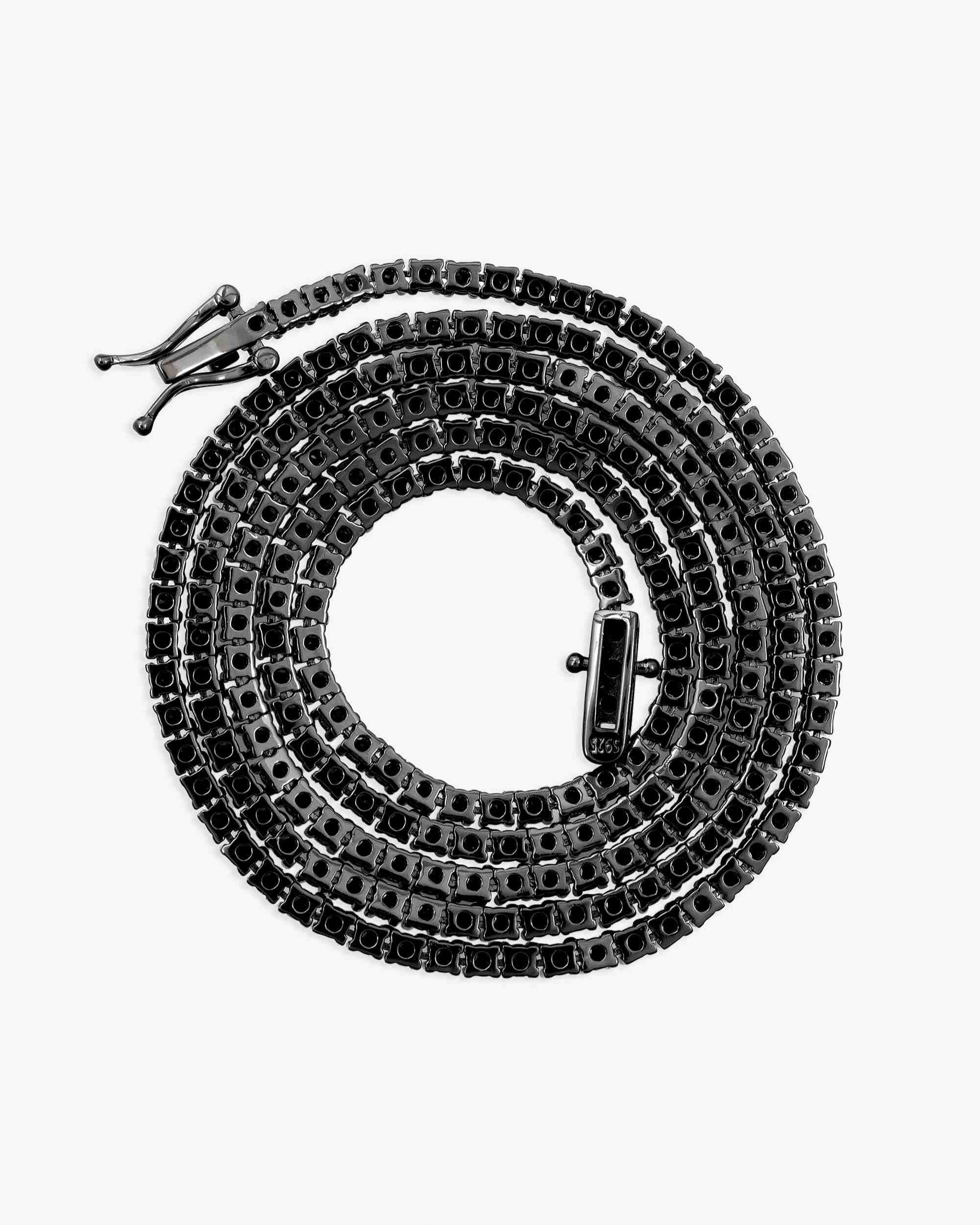 Black Moissanite Tennis Chain 14K Black Gold (ALL SIZES) (view 5 of 23)