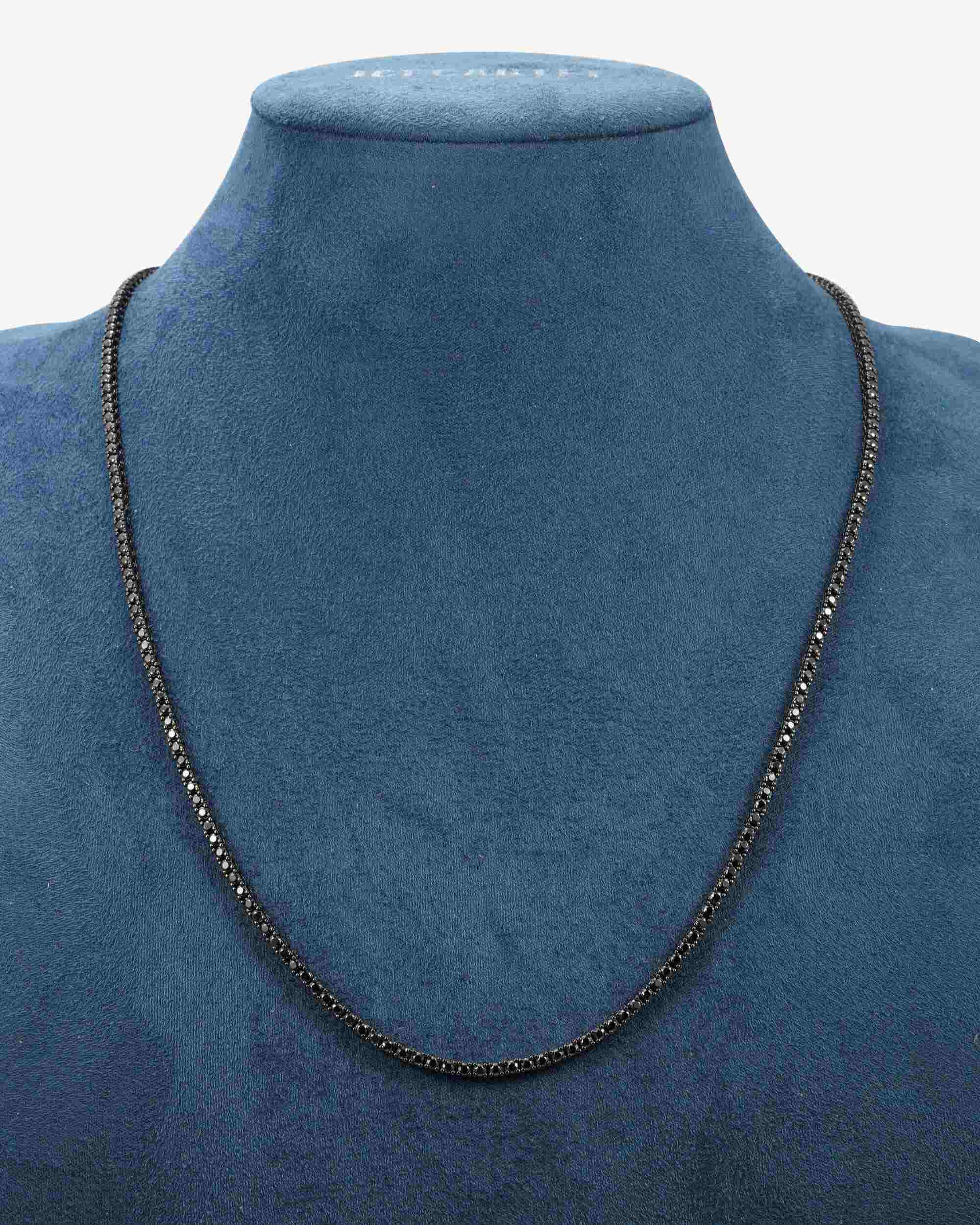 Black Moissanite Tennis Chain 14K Black Gold (ALL SIZES) (view 7 of 23)