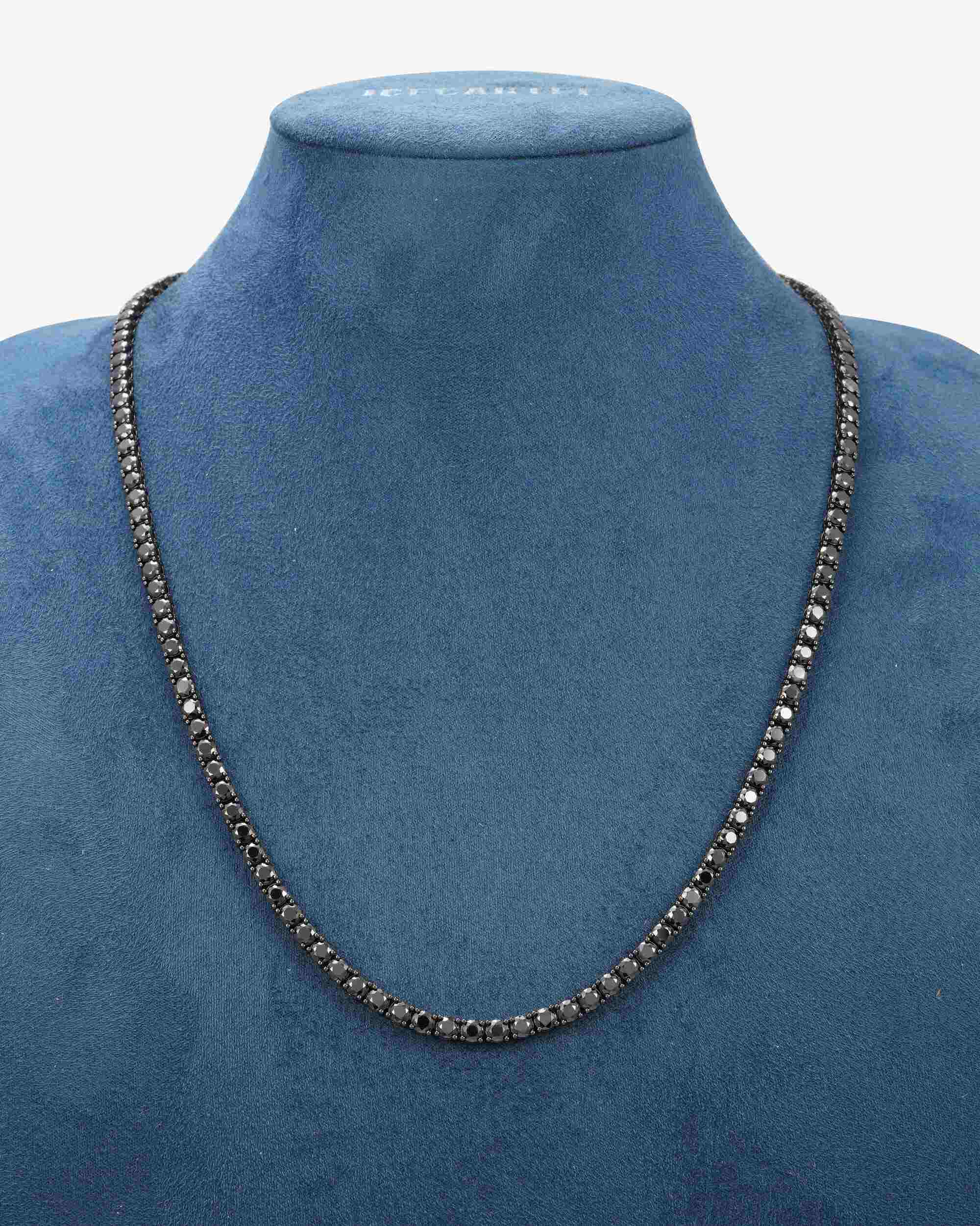 Black Moissanite Tennis Chain 14K Black Gold (ALL SIZES) (view 13 of 23)