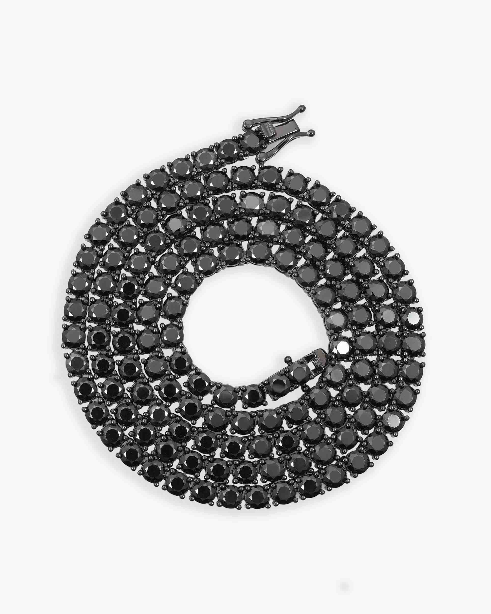 Black Moissanite Tennis Chain 14K Black Gold (ALL SIZES) (view 15 of 23)