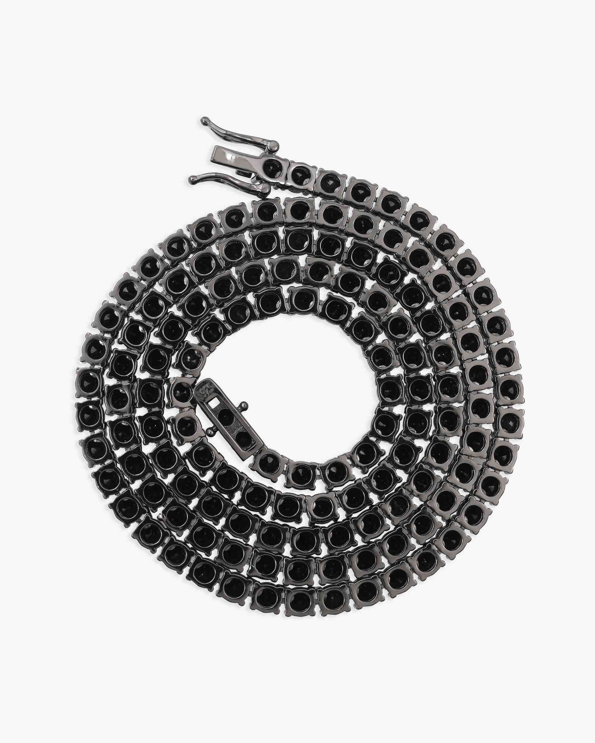 Black Moissanite Tennis Chain 14K Black Gold (ALL SIZES) (view 16 of 23)