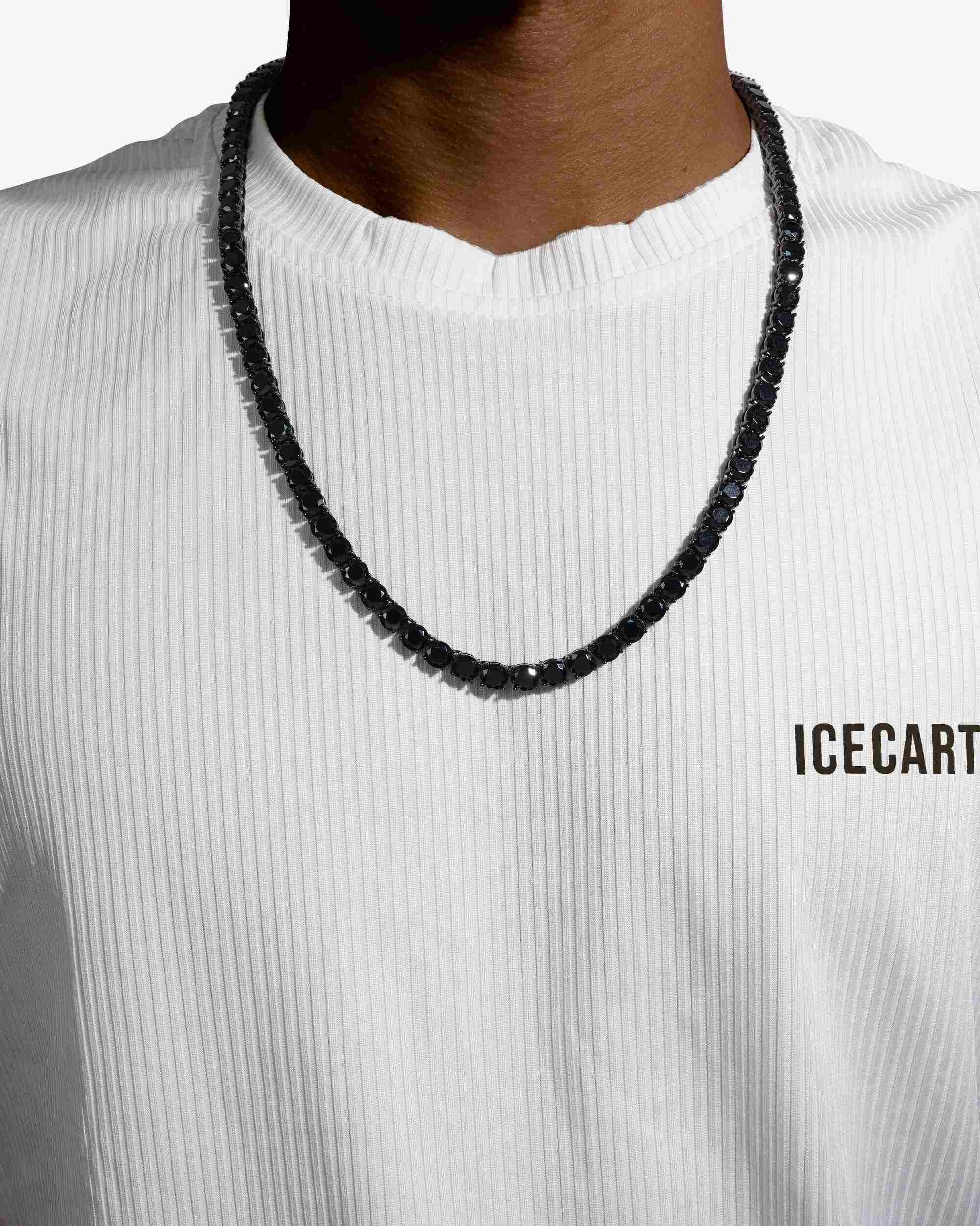 Black Moissanite Tennis Chain 14K Black Gold (ALL SIZES) (view 18 of 23)