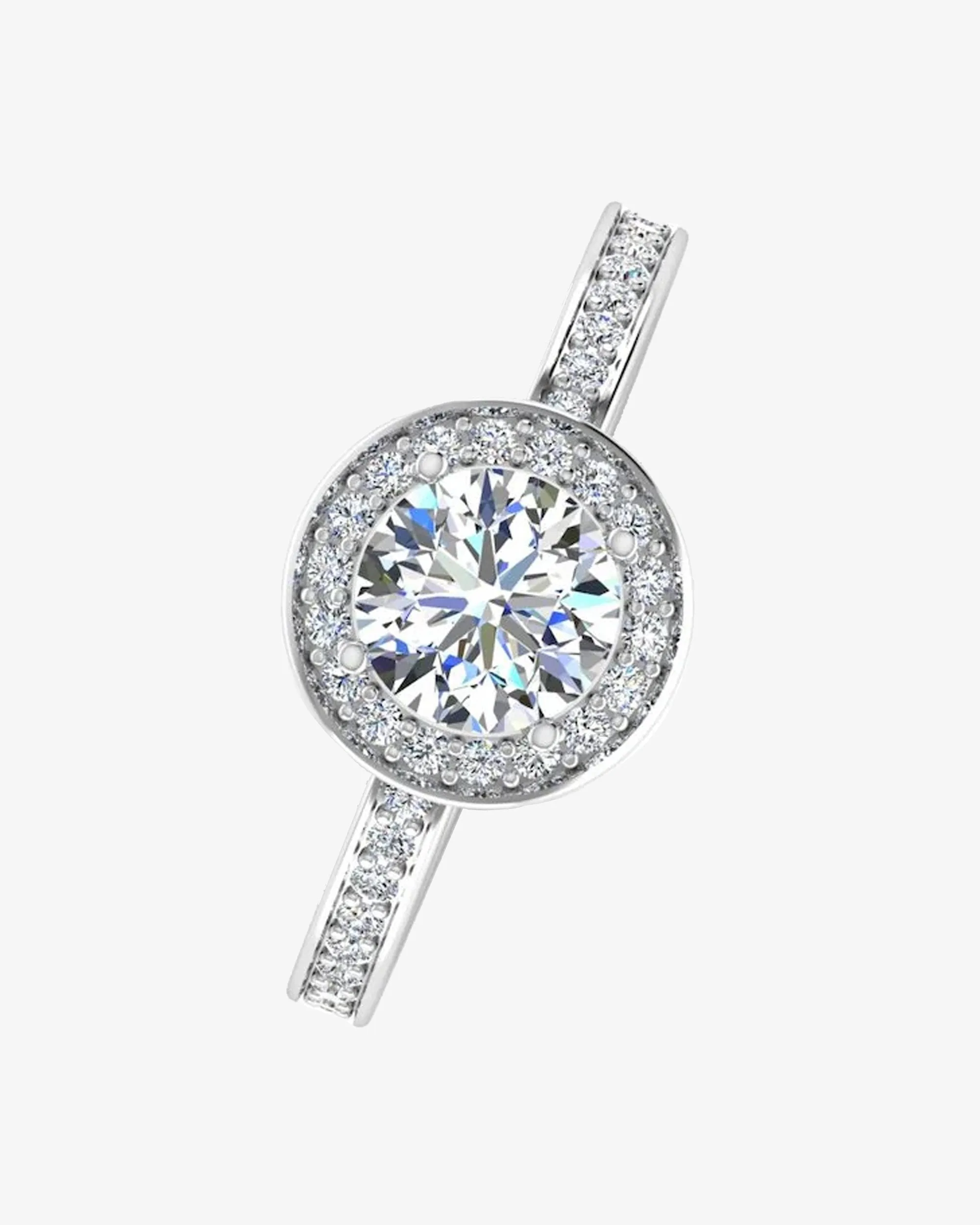 Brilliant Cut Halo Channel Set Moissanite Engagement Ring - in 14k gold (view 4 of 7)