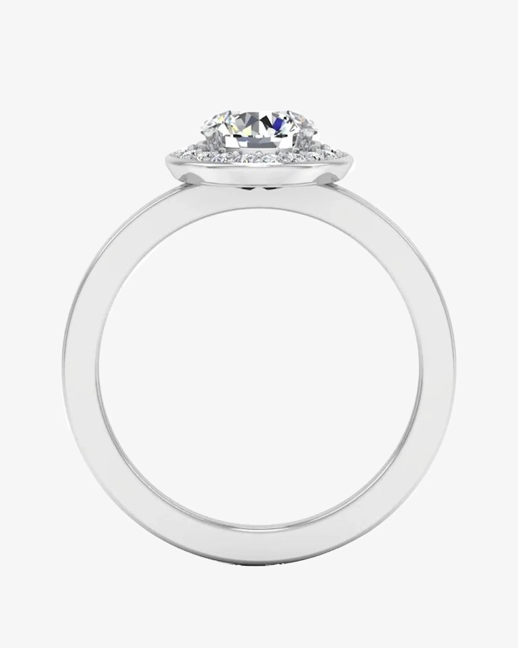 Brilliant Cut Halo Channel Set Moissanite Engagement Ring - in 14k gold (view 5 of 7)