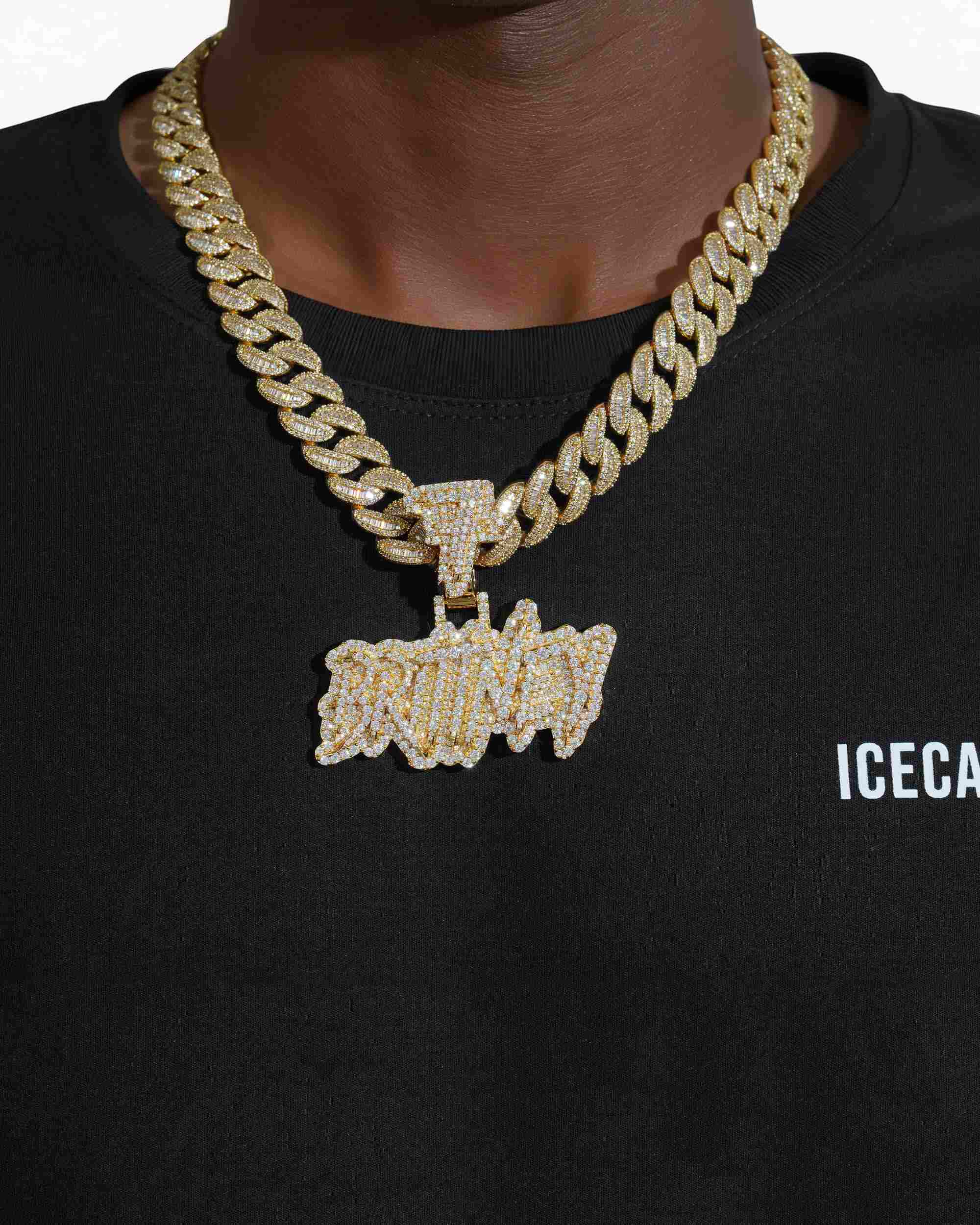 "BRITINEY" Moissanite Custom Name Pendant 14K Gold (view 2 of 3)
