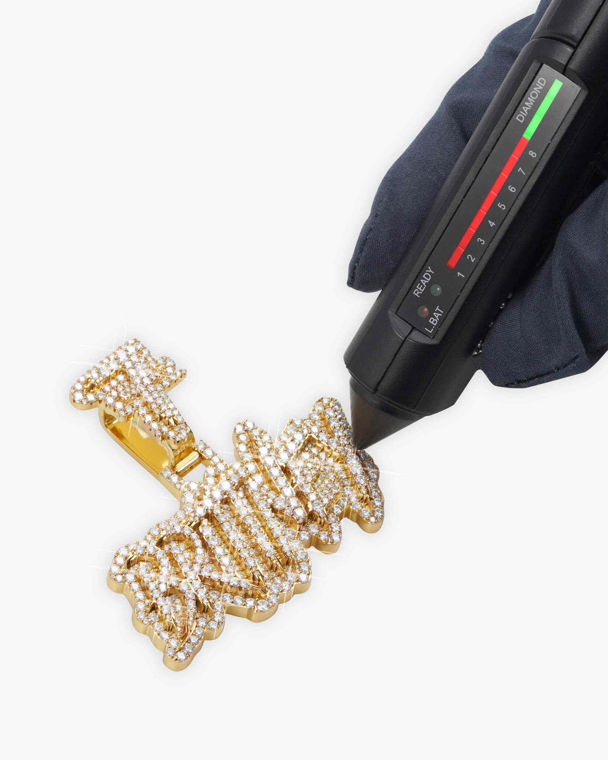 "BRITINEY" Moissanite Custom Name Pendant 14K Gold (view 3 of 3)