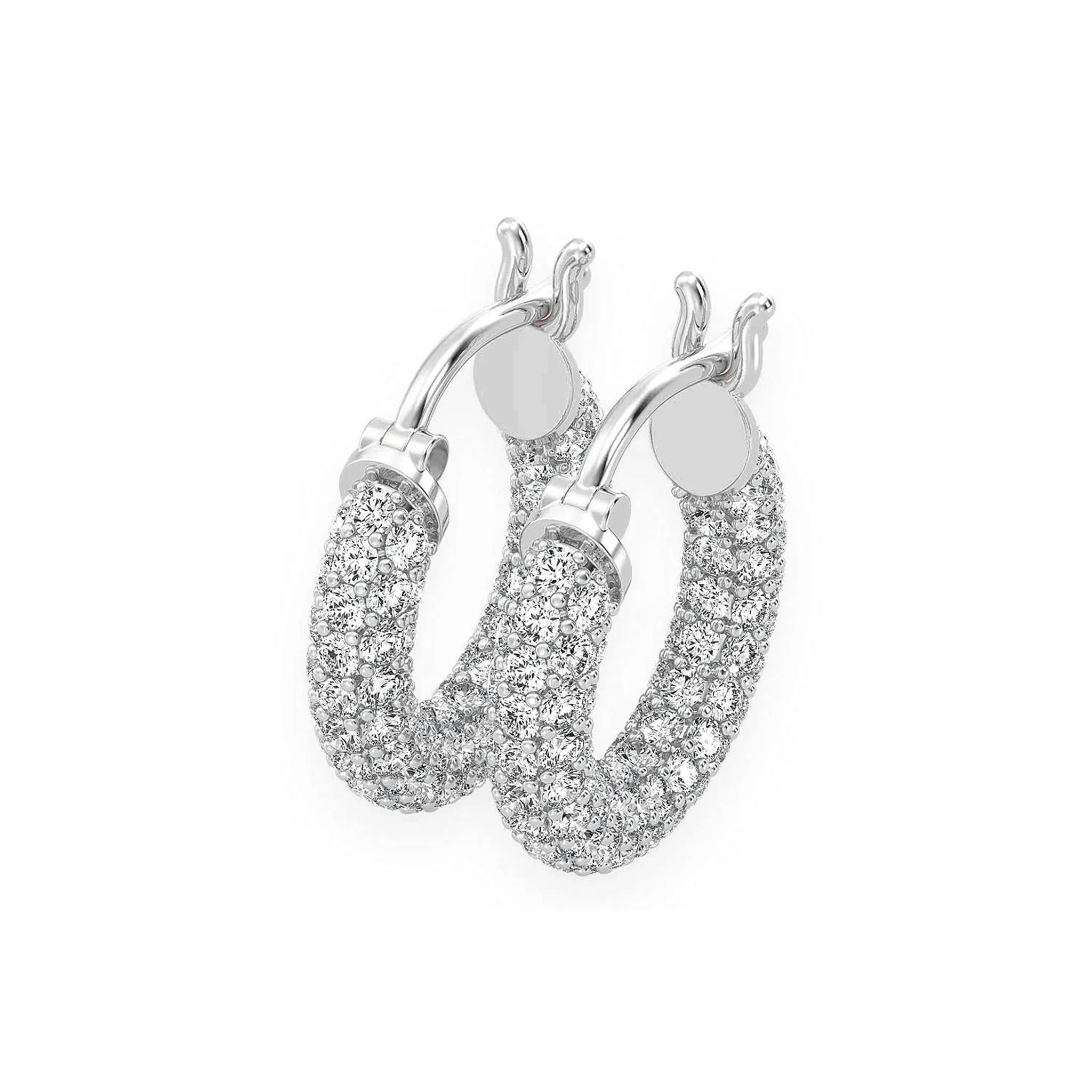 Bubbly Eternity Diamond Hoops - earrings in yellow gold (view 2 of 6)