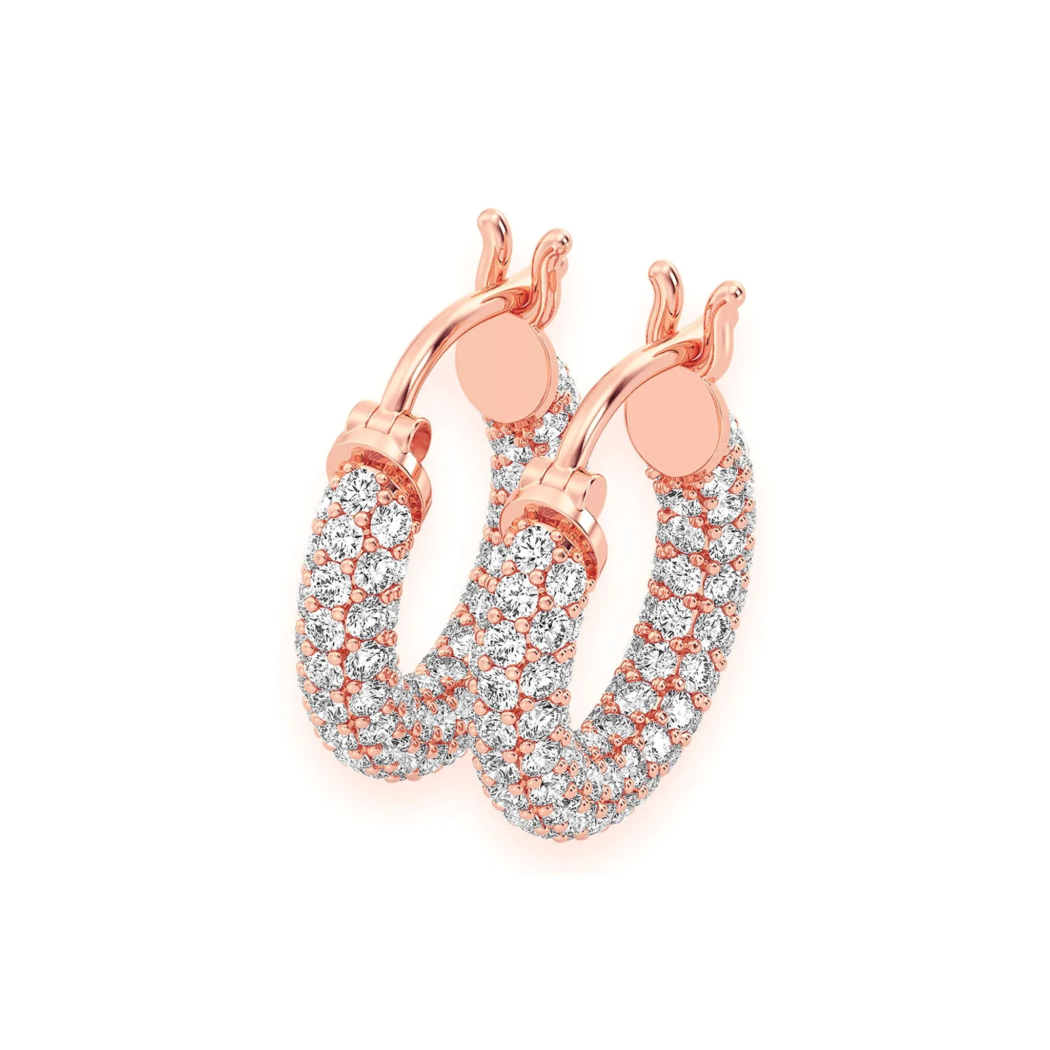 Bubbly Eternity Diamond Hoops - earrings in yellow gold (view 3 of 6)