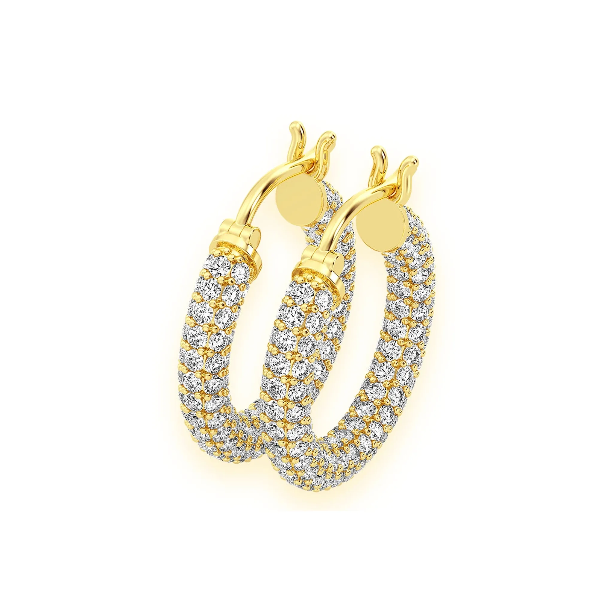 Bubbly Eternity Diamond Hoops - earrings in yellow gold (view 4 of 6)