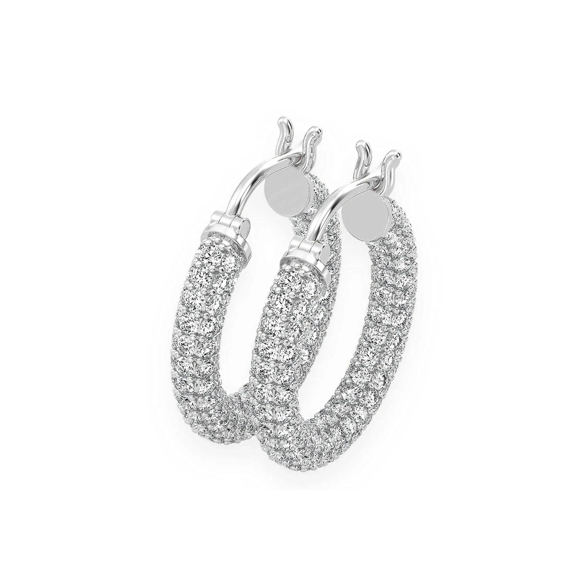 Bubbly Eternity Diamond Hoops - earrings in yellow gold (view 5 of 6)