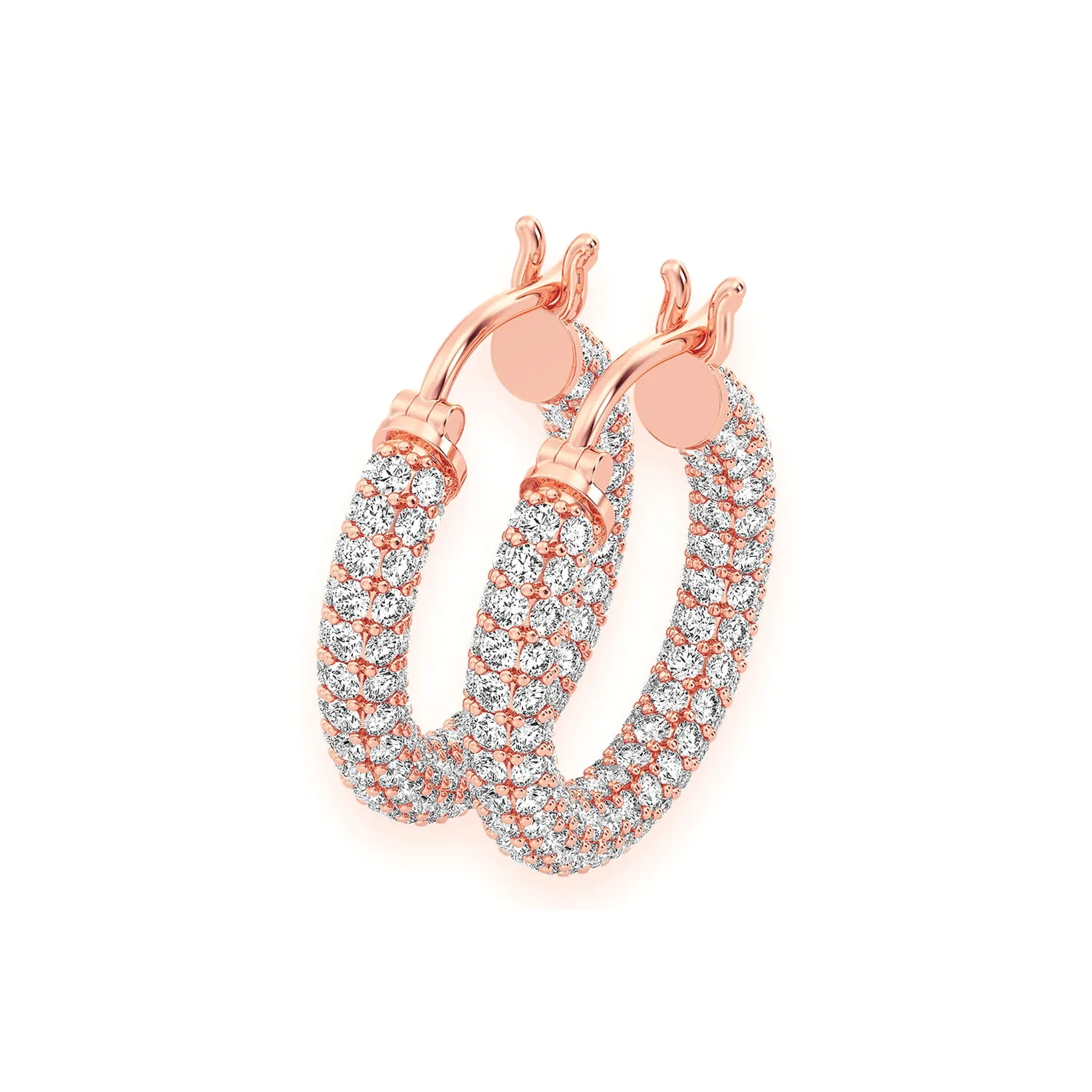 Bubbly Eternity Diamond Hoops - earrings in yellow gold (view 6 of 6)