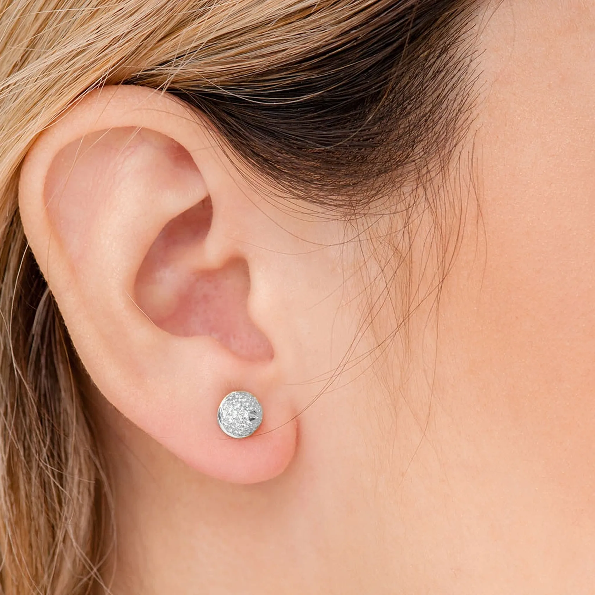 Bullet Point Diamond Studs - earrings in yellow gold (view 4 of 6)