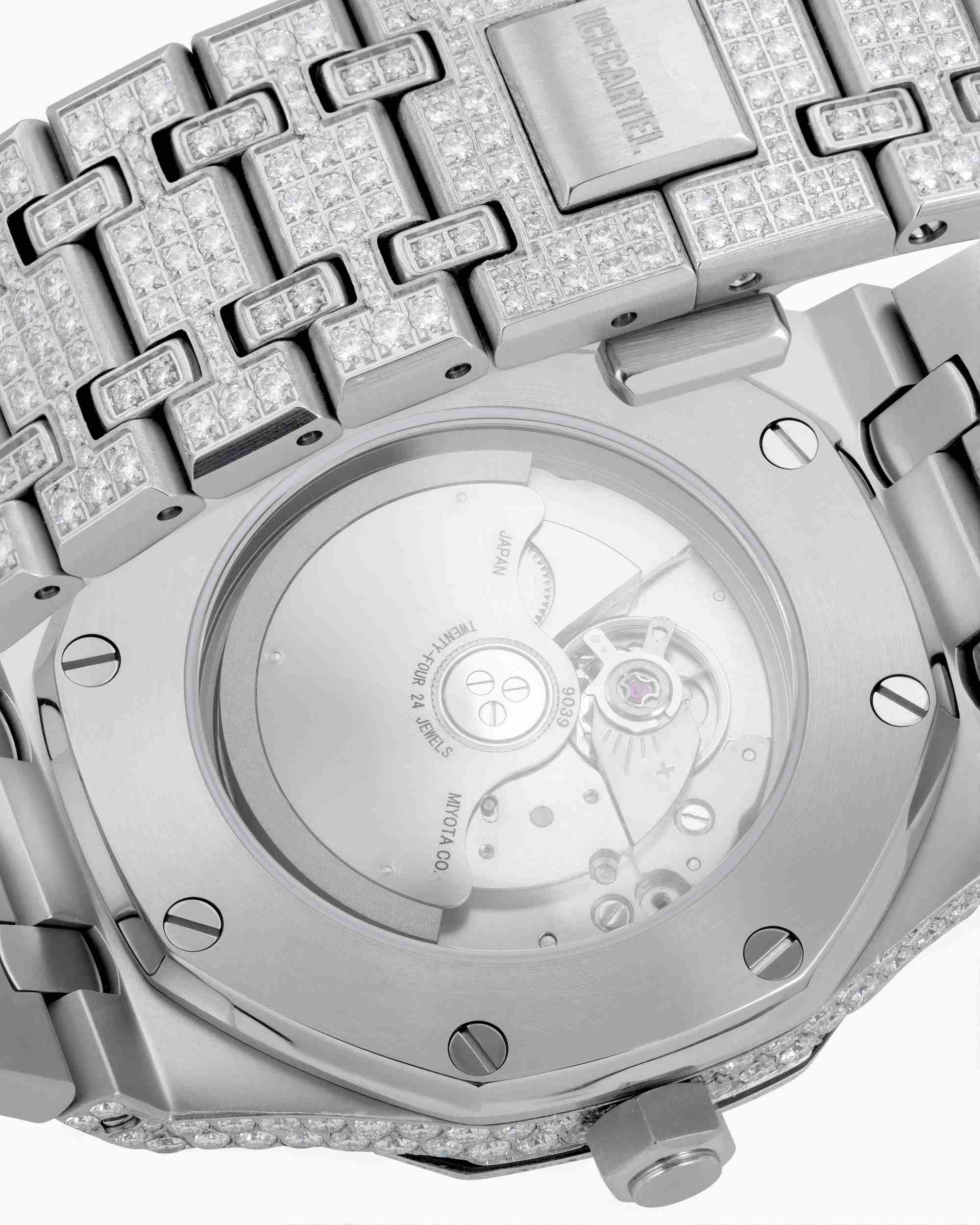Bust Down Moissanite Watch | 44MM | 14K White Gold (view 8 of 9)