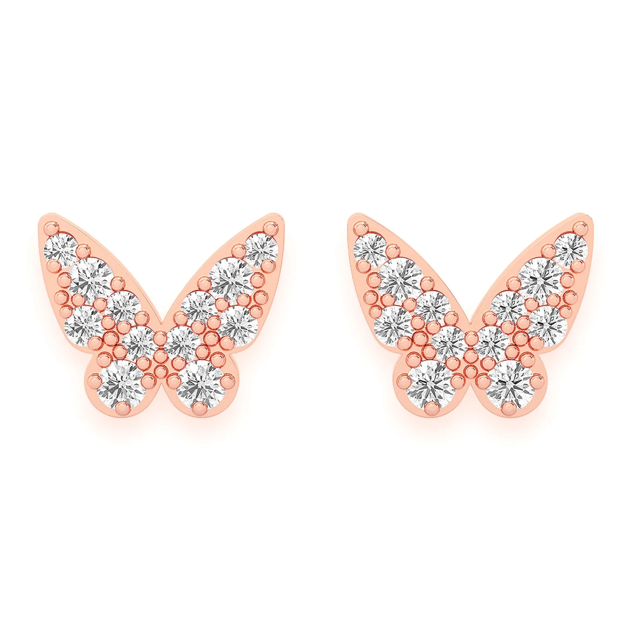 Butterfly Diamond Studs - earrings in yellow gold (view 5 of 6)