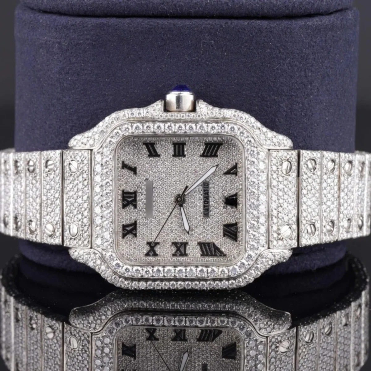 Casual Fully Iced Out Automatic Moissanite Watch For Men