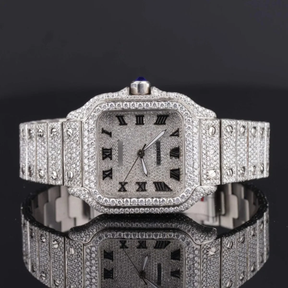 Casual Fully Iced Out Automatic Moissanite Watch For Men (view 2 of 5)
