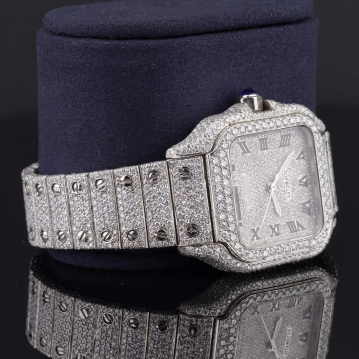 Casual Fully Iced Out Automatic Moissanite Watch For Men (view 3 of 5)