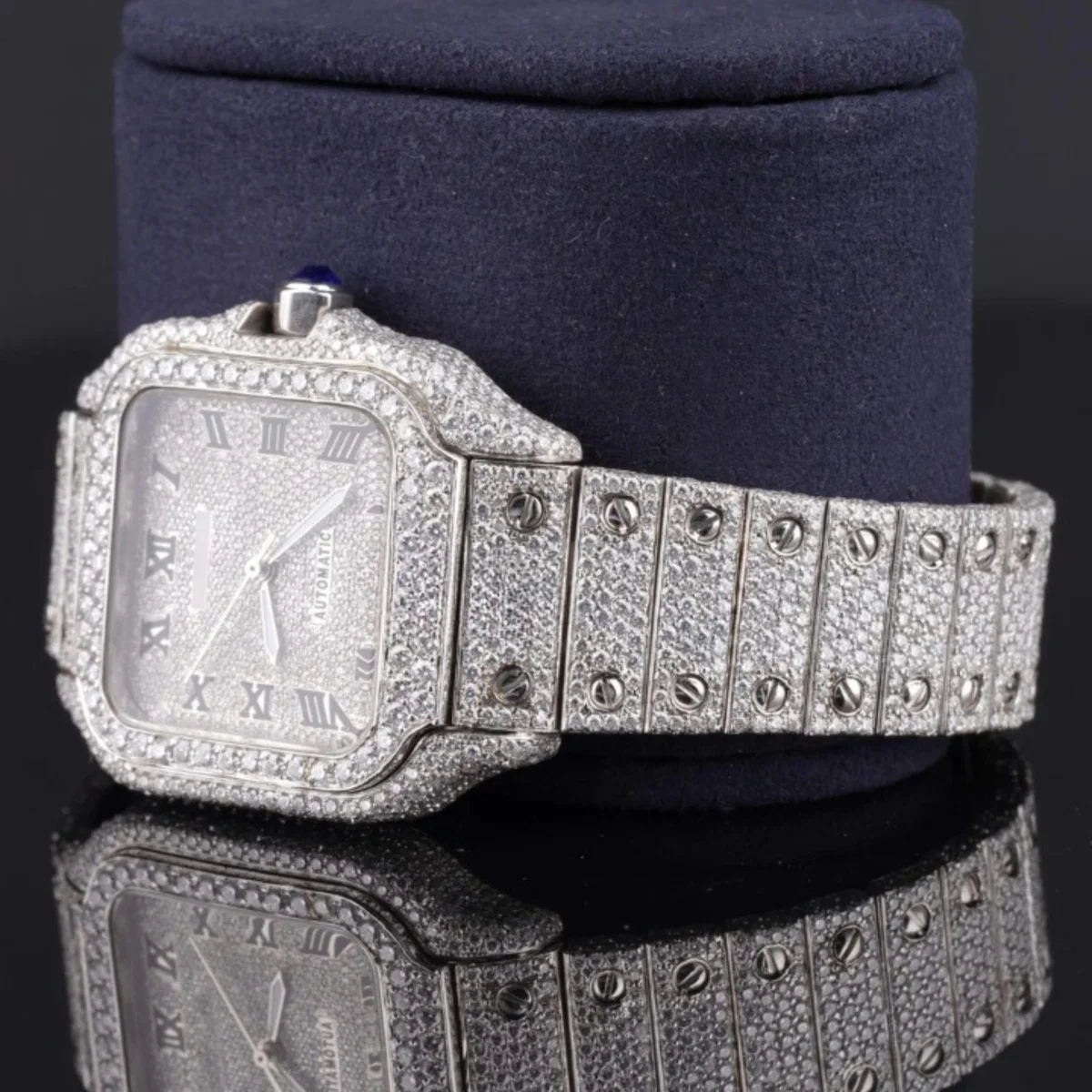 Casual Fully Iced Out Automatic Moissanite Watch For Men (view 4 of 5)