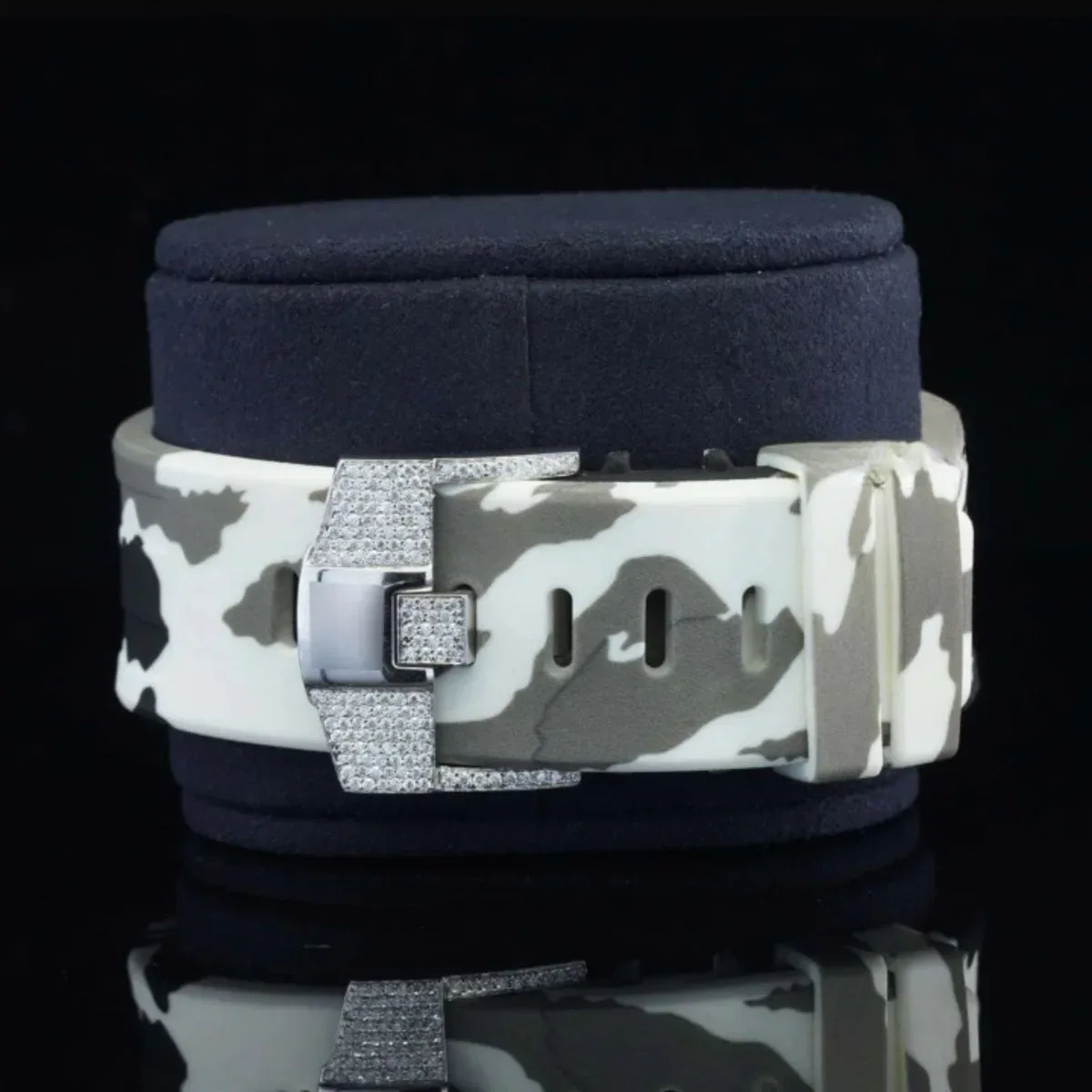 Chronograph Automatic Moissanite Watch Iced Out With Double Color Belt For Men (view 5 of 5)