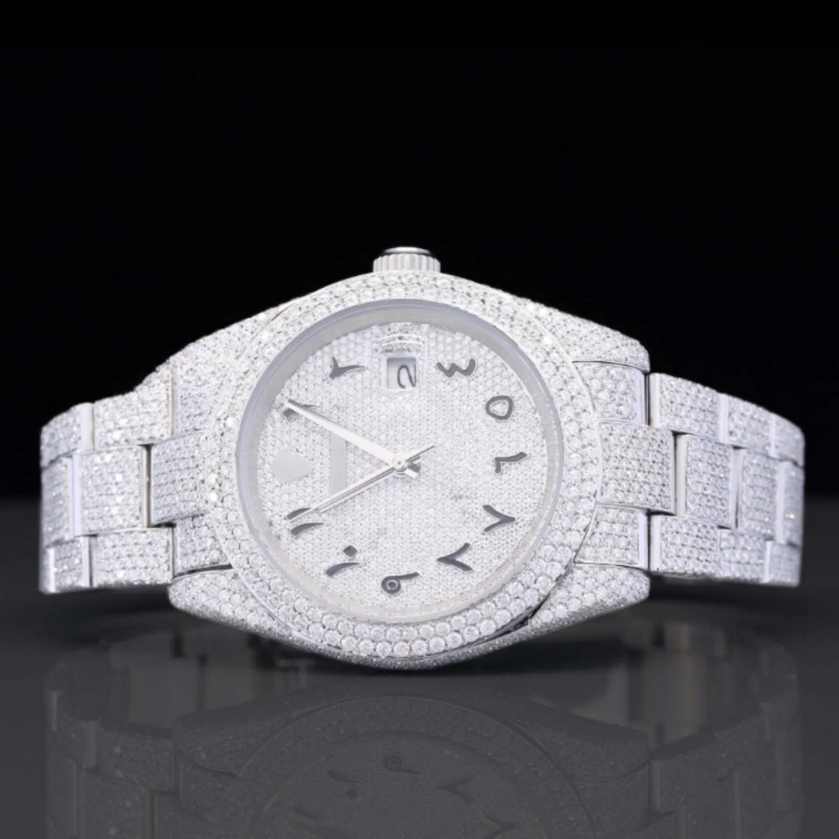 Classic Fully Iced Out Moissanite Watch Automatic For Men