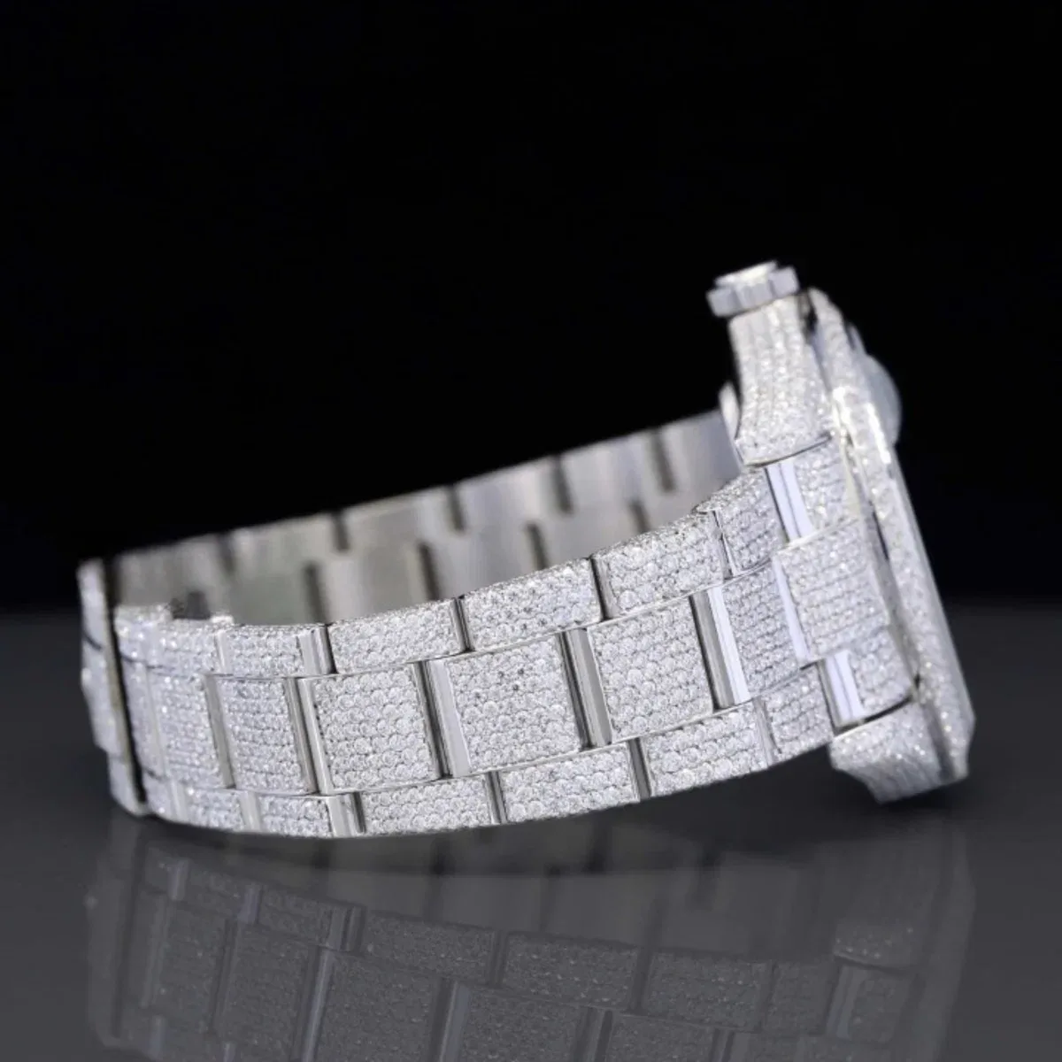 Classic Fully Iced Out Moissanite Watch Automatic For Men (view 3 of 5)