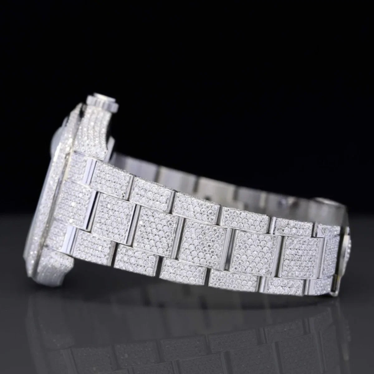 Classic Fully Iced Out Moissanite Watch Automatic For Men (view 4 of 5)