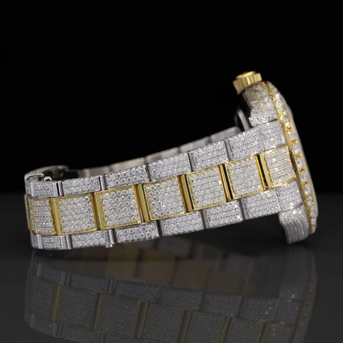 Classic Fully Iced Out Moissanite Watch With Japan Automatic Movement For Men (view 4 of 7)