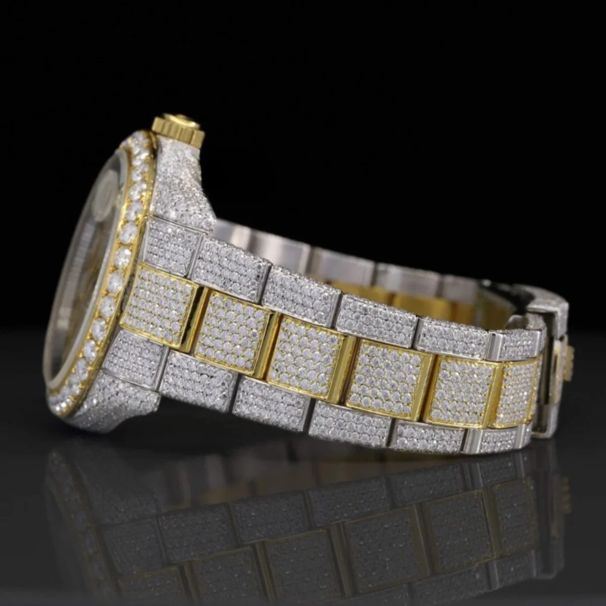 Classic Fully Iced Out Moissanite Watch With Japan Automatic Movement For Men (view 5 of 7)