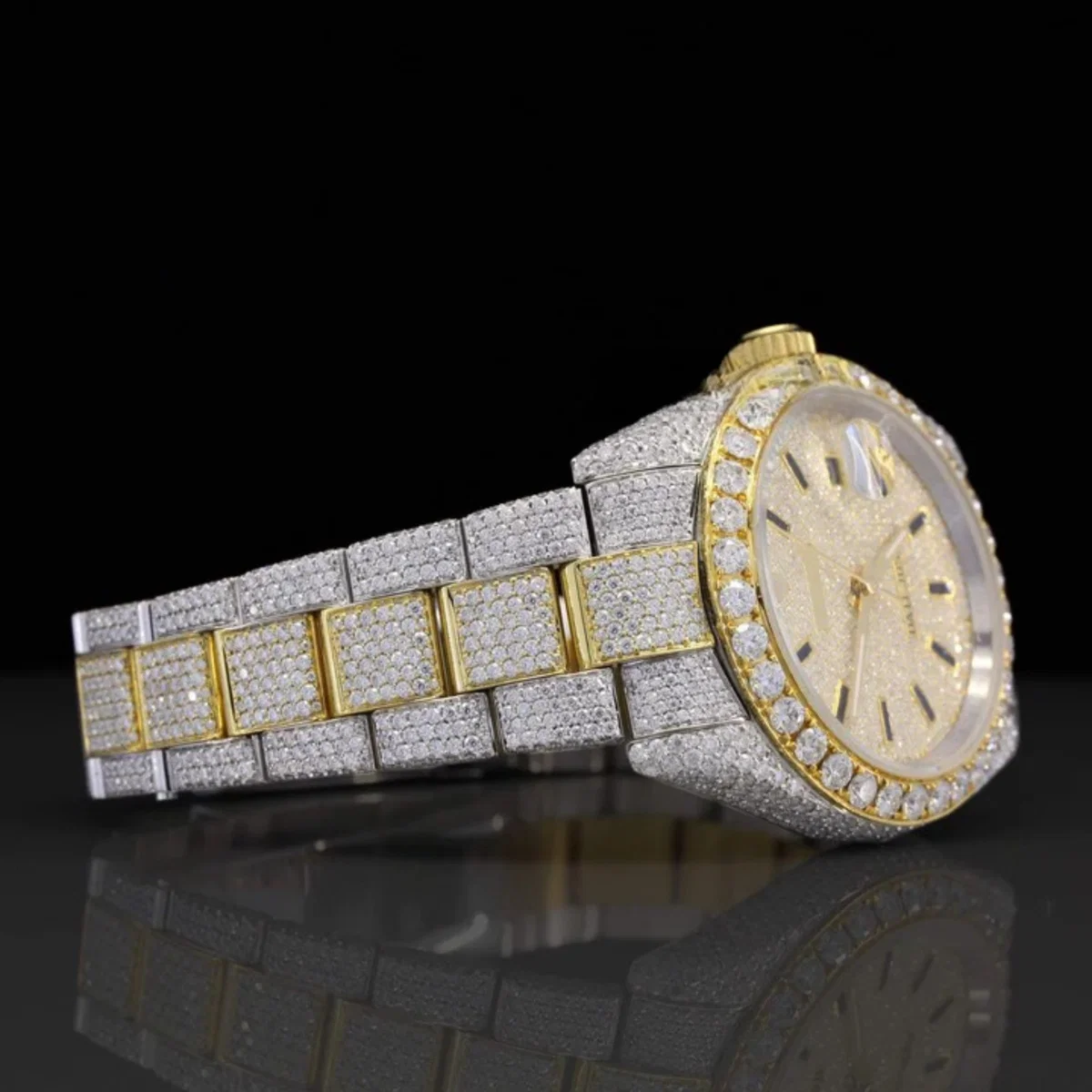 Classic Fully Iced Out Moissanite Watch With Japan Automatic Movement For Men (view 6 of 7)