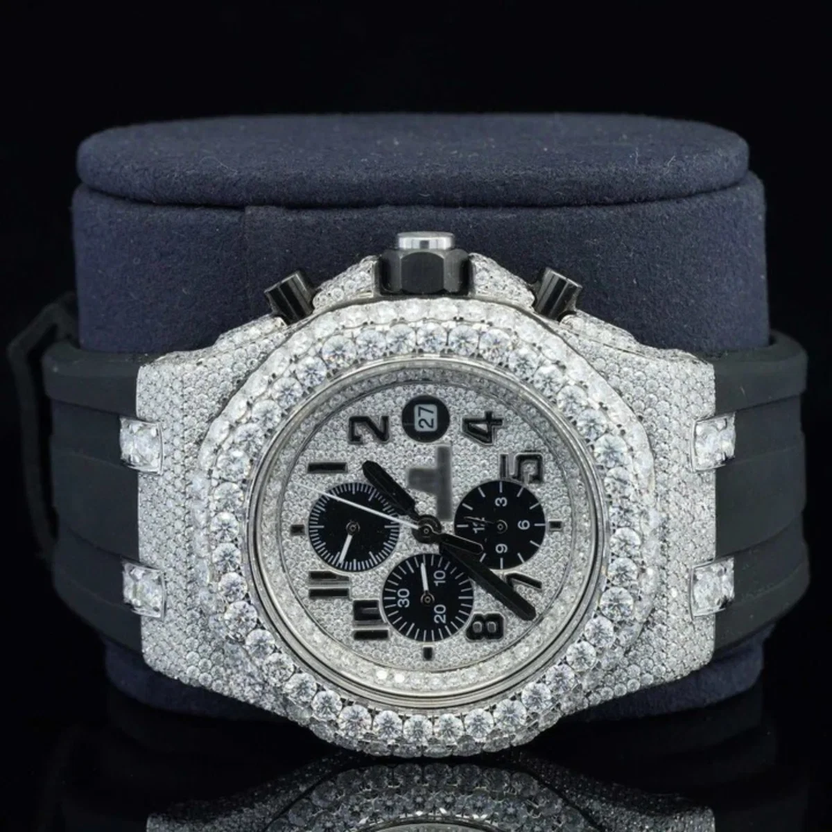 Luxury Iced Out Moissanite Watch Chronograph Automatic For Men