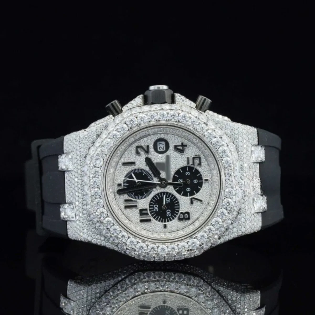 Luxury Iced Out Moissanite Watch Chronograph Automatic For Men (view 2 of 5)